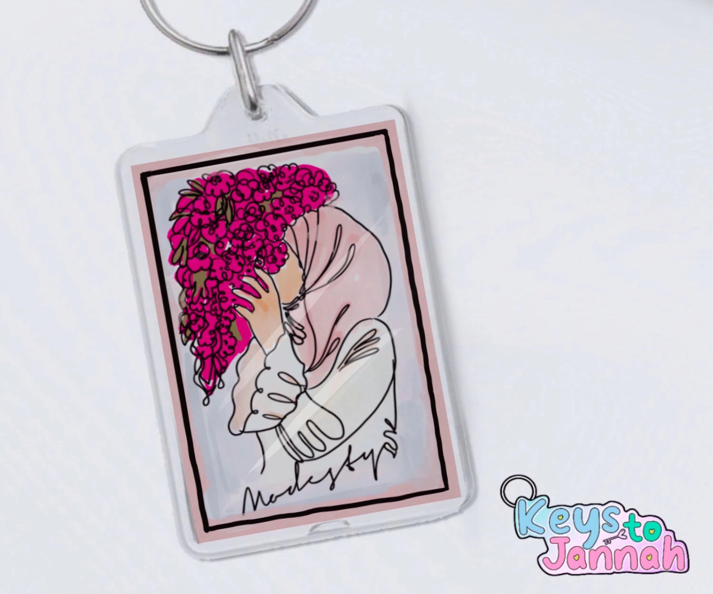 Muslimah 'Modesty' Keyring: Boho Islamic Art Gift - image 3