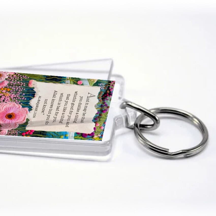 Floral Quran Keyring: Islamic Gift with Surah Quote - image 5