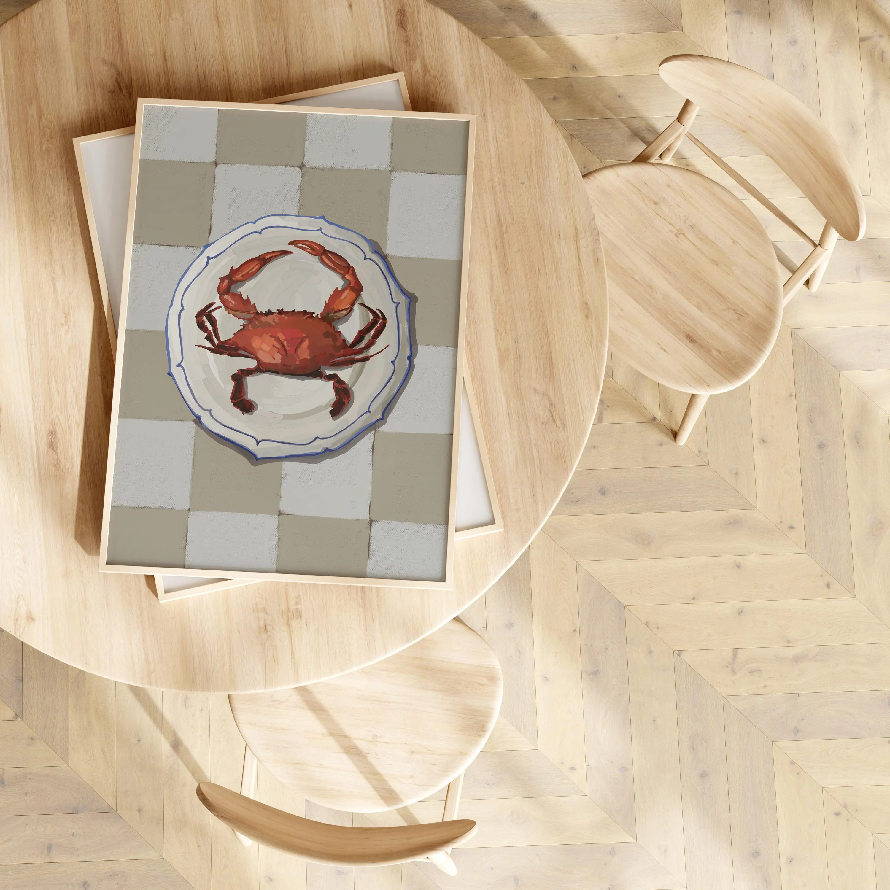 Foodie Poster Printable Crab Illustration Art Print Seafood Kitchen Wall Decor - image 4