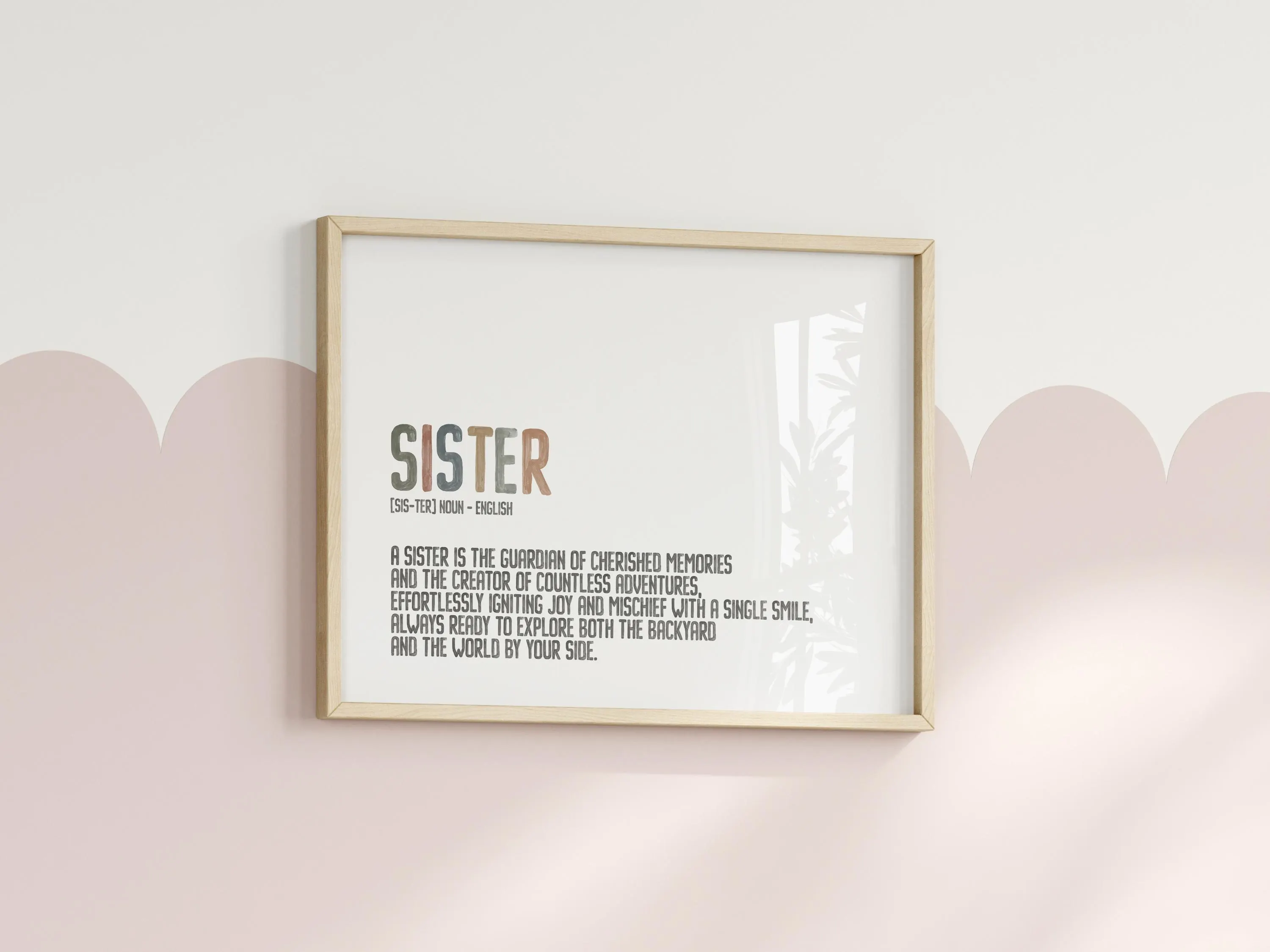 Sibling Love Definition Wall Art Watercolor Boho Modern Digital Print Brother & Sister Definition Art Nursery Wall Art - image 3