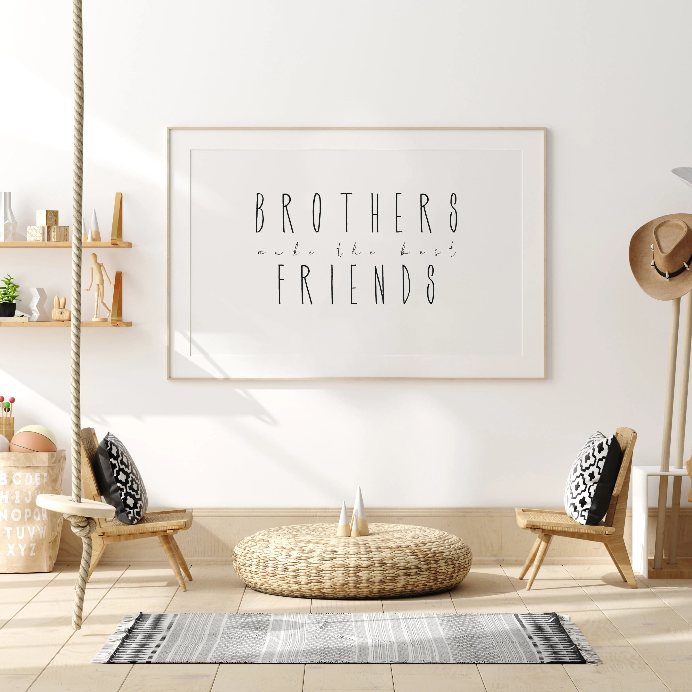Minimalist Brothers Make The Best Friends Printable Boy Nursery Prints Boy Twins Nursery Decor Boys Playroom Prints - image 3