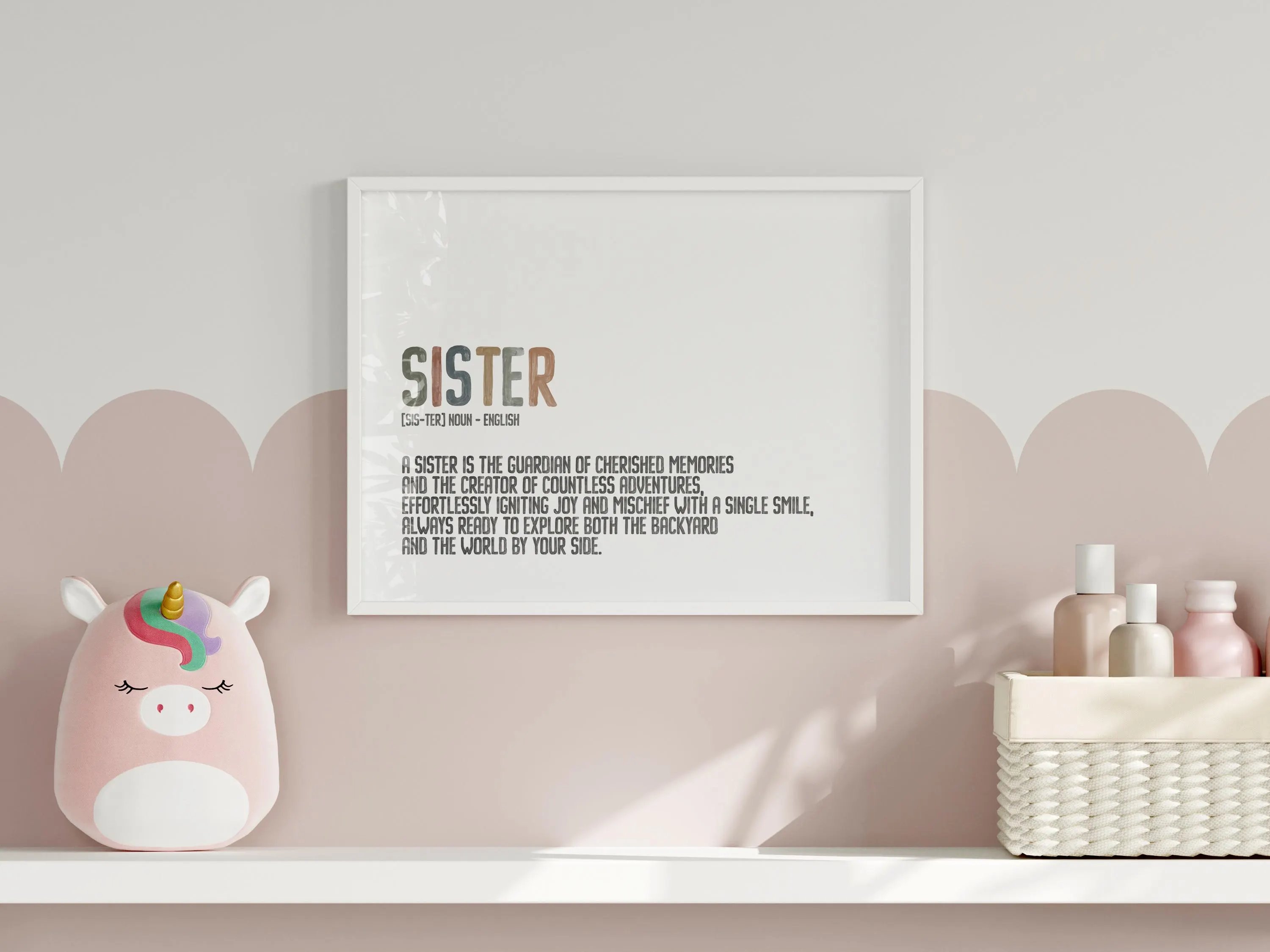Sibling Love Definition Wall Art Watercolor Boho Modern Digital Print Brother & Sister Definition Art Nursery Wall Art - image 4