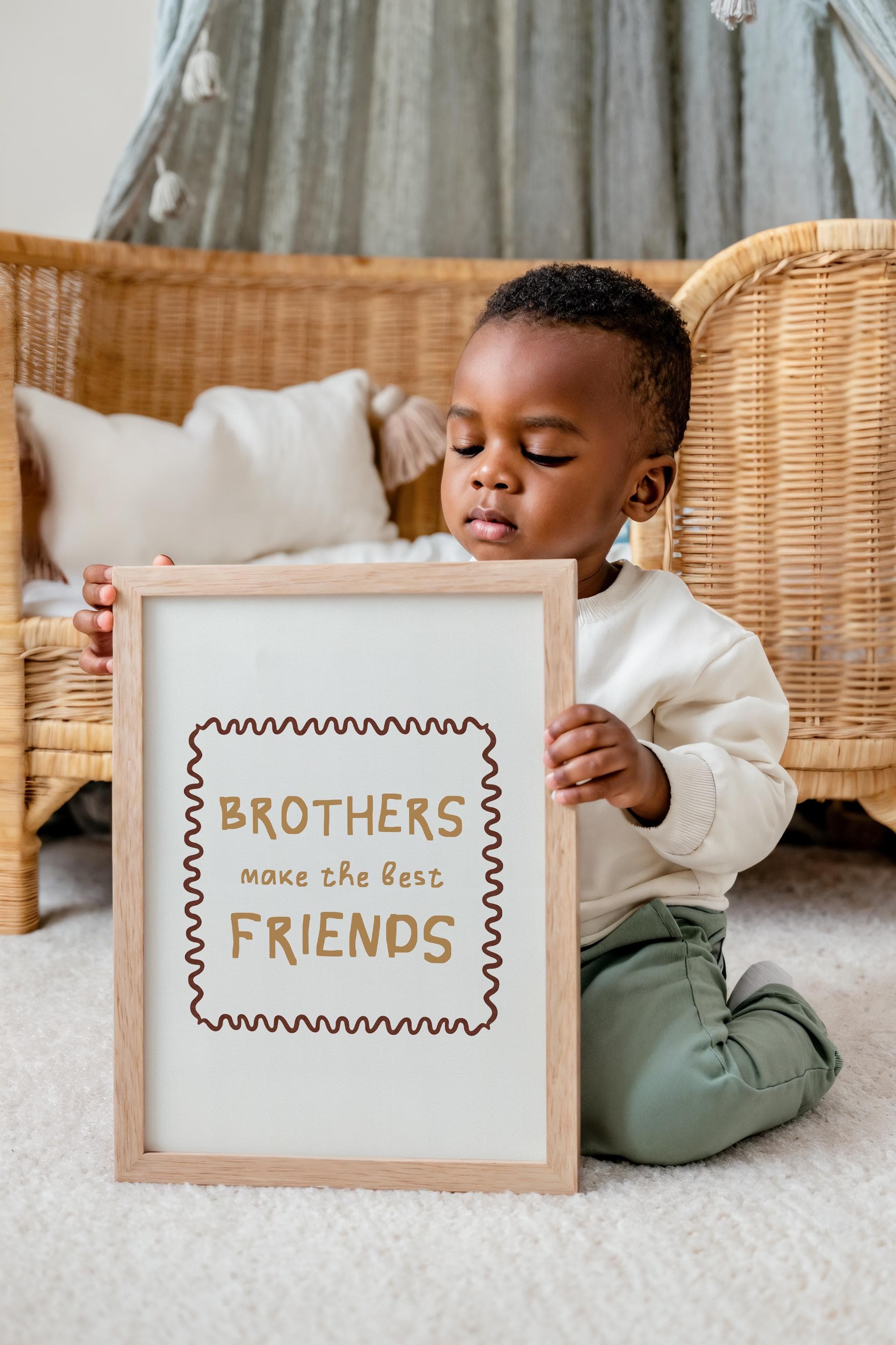 Brothers Make The Best Friends Printable Boy Nursery Wall Art Sibling Love Printable Quotes for Boy Nursery Decor Boys Room Quote Print - image 2