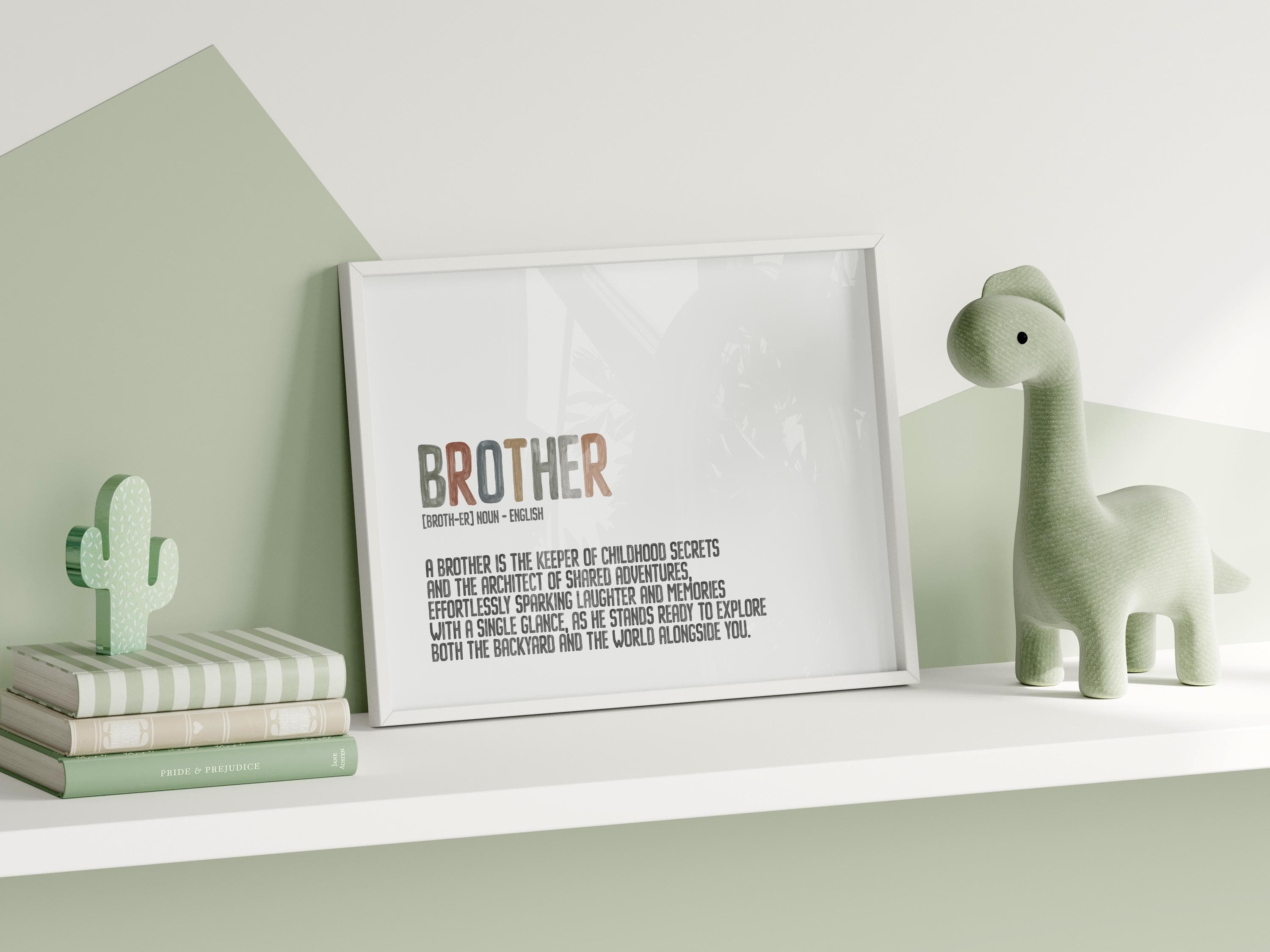 Sibling Love Definition Wall Art Watercolor Boho Modern Digital Print Brother & Sister Definition Art Nursery Wall Art - image 5