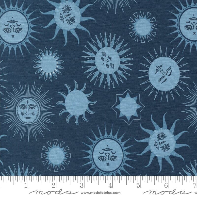 Starry Sky by April Rosenthal for Moda, 100% Cotton Fabric, Sun, Moon, Stars, By the Metre, Half Metre, Fat Quarter