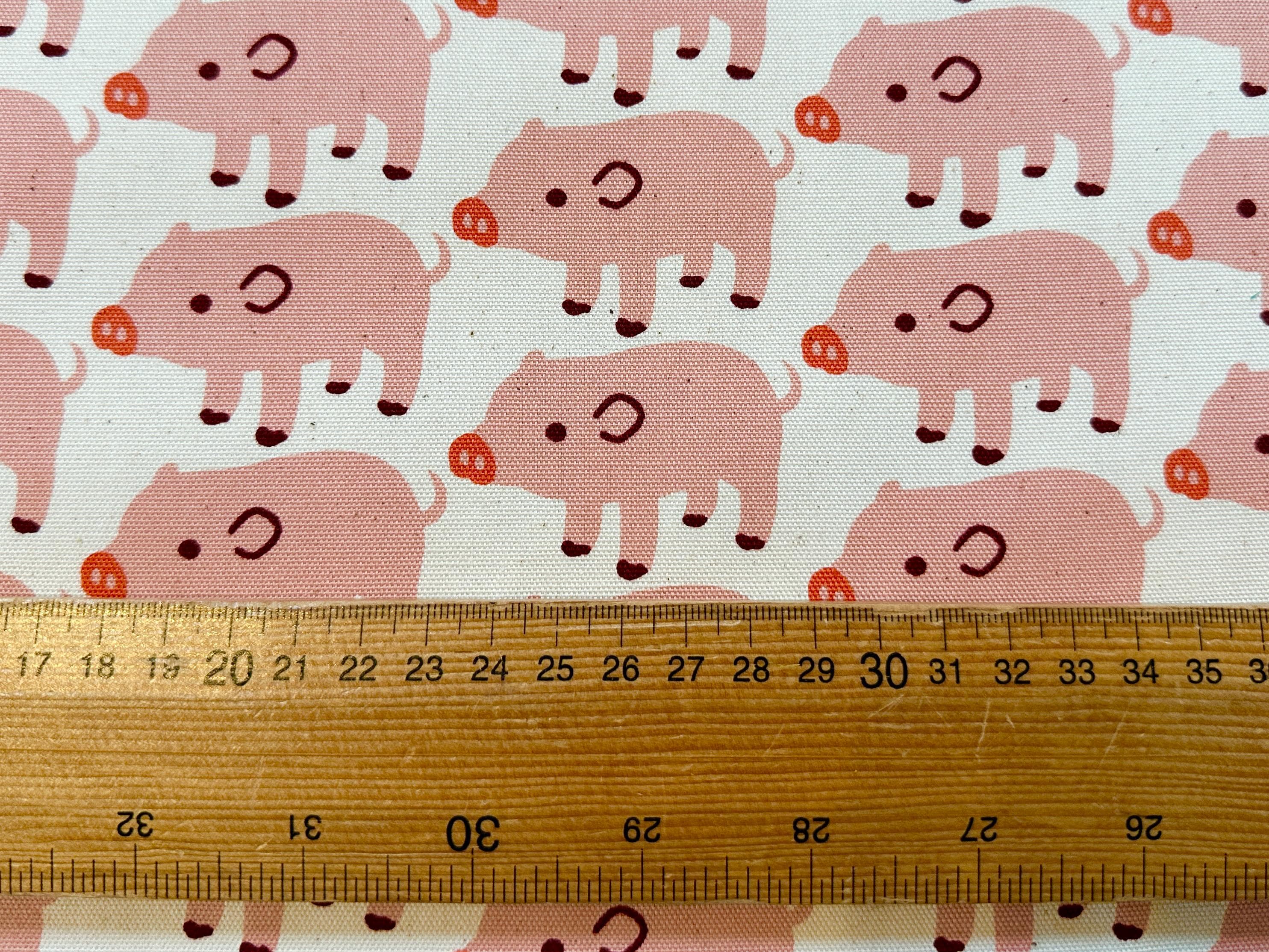 Booboo Pig! - by Sevenberry, Japanese 100% Oxford Cotton, Pig Fabric, By the Metre, Half Metre, Fat Quarter - image 4