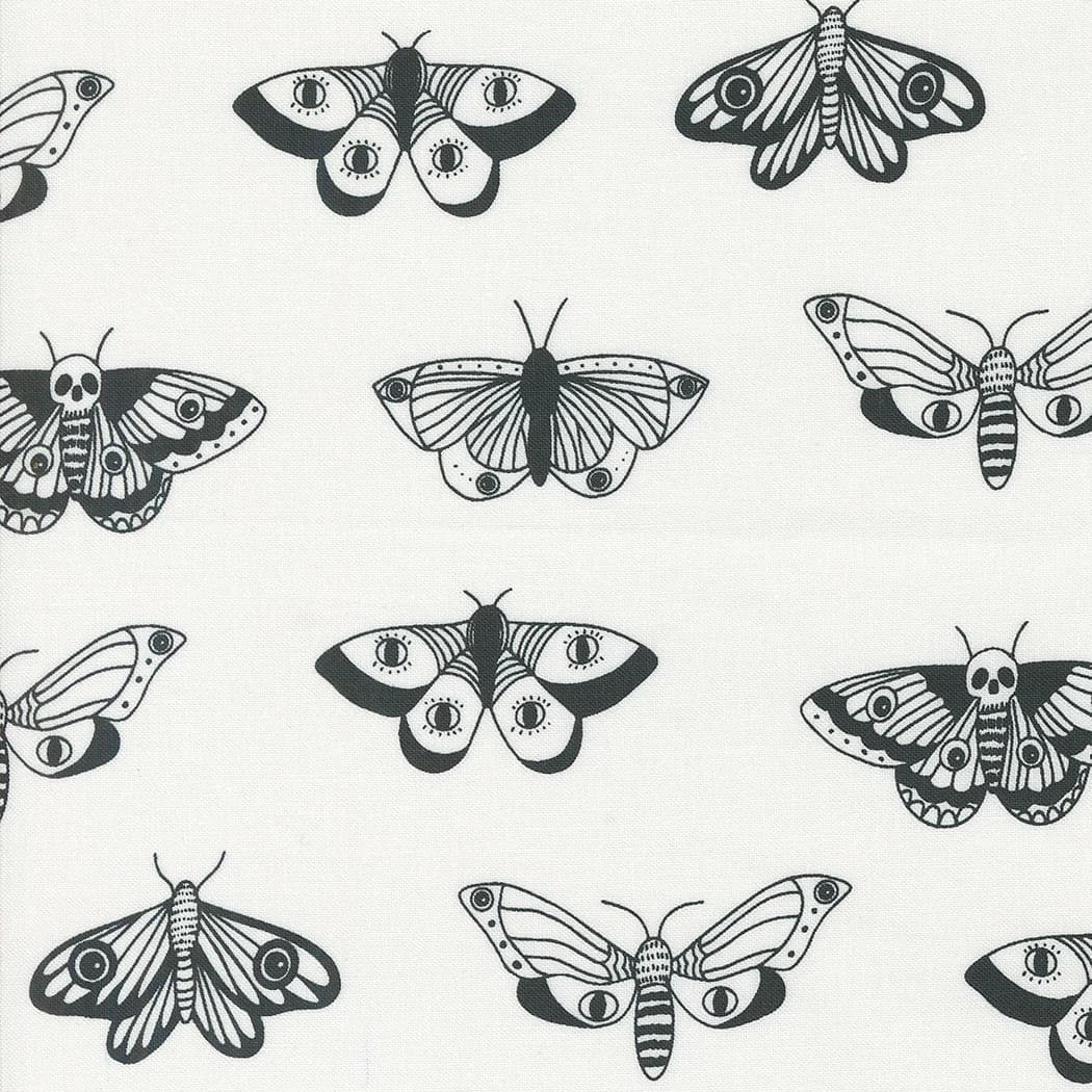Noir by All K for Moda - Ghost, 100% Cotton Fabric, Moth Goth Fabric, By the Metre, Half Metre, Fat Quarter - image 5