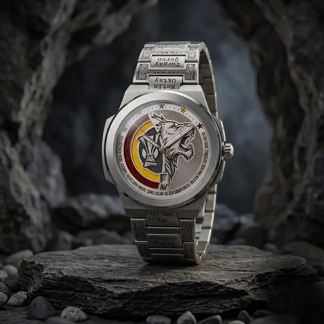 Custom Yellow & Red Legend Mens Watch, Engraved Stainless Steel Strap, Ali Sami Yen Metin Oktay Tribute, Personalized,Gifts Galatasaray Fans - image 3