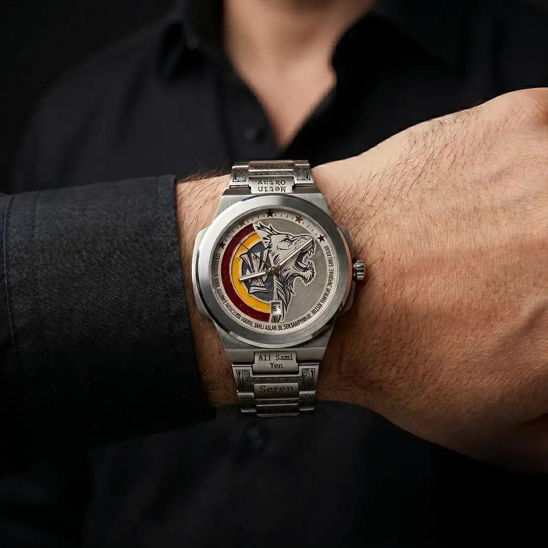 Custom Yellow & Red Legend Mens Watch, Engraved Stainless Steel Strap, Ali Sami Yen Metin Oktay Tribute, Personalized,Gifts Galatasaray Fans - image 4
