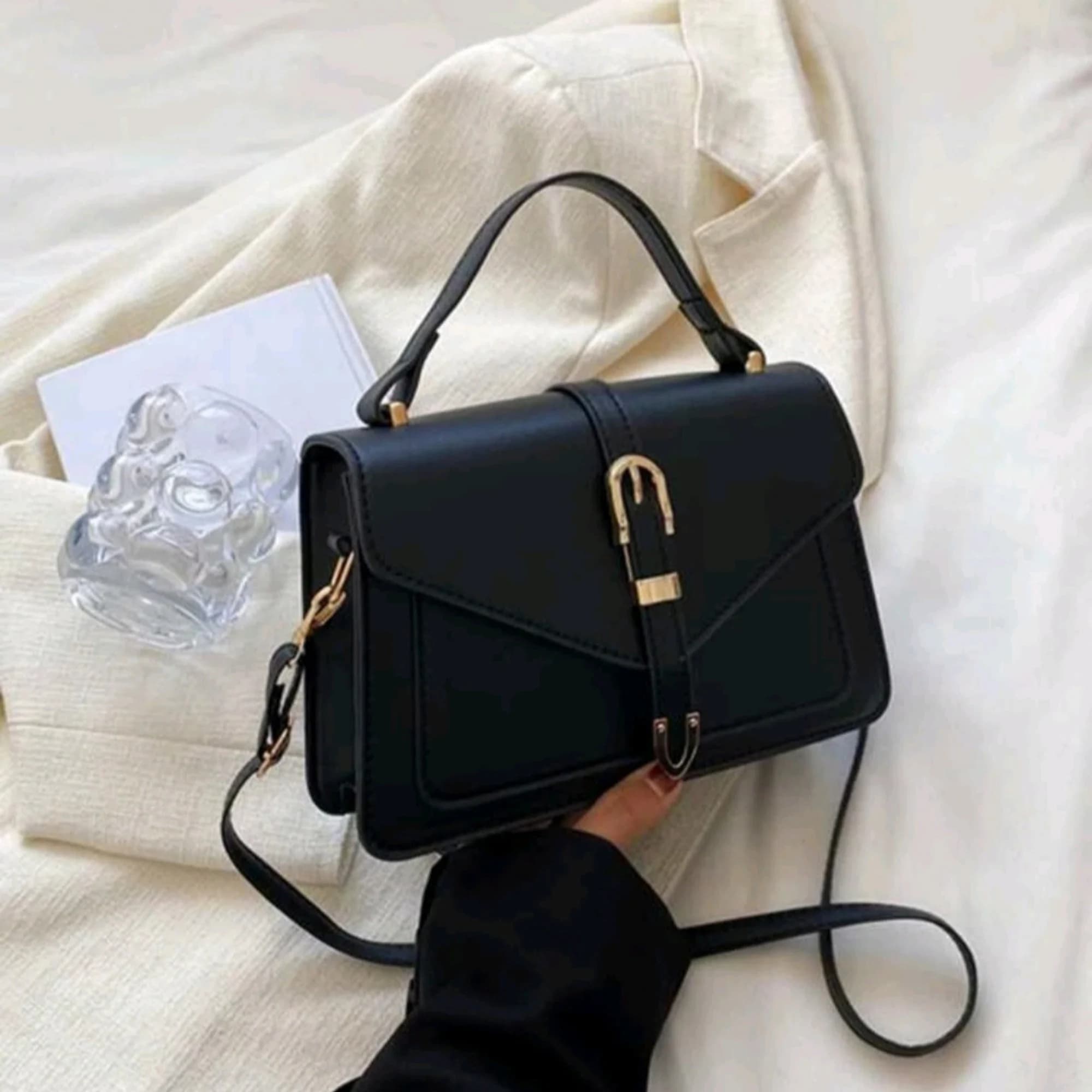 Square Buckle Flap Bag: PU Leather Crossbody - image 2