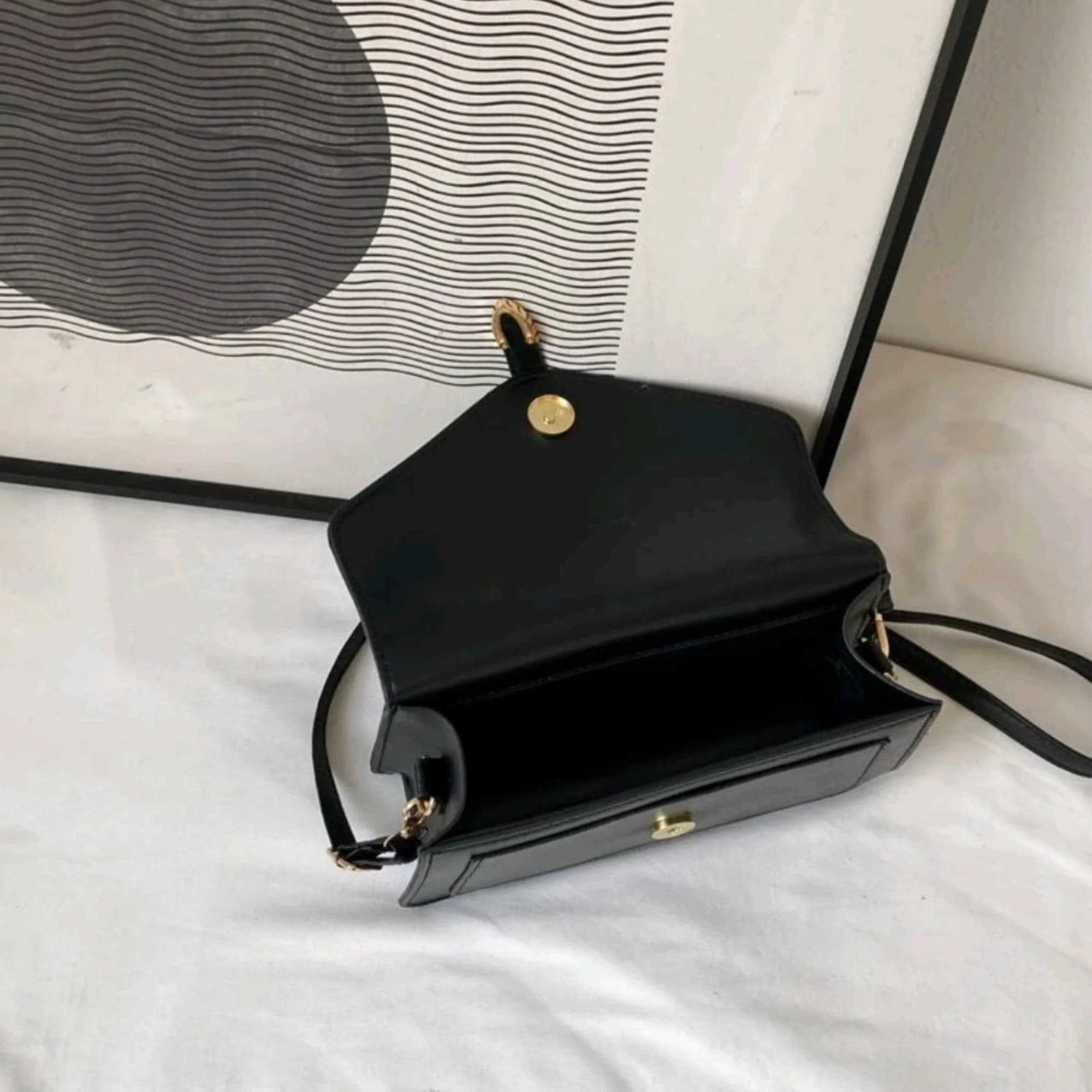 Square Buckle Flap Bag: PU Leather Crossbody - image 4