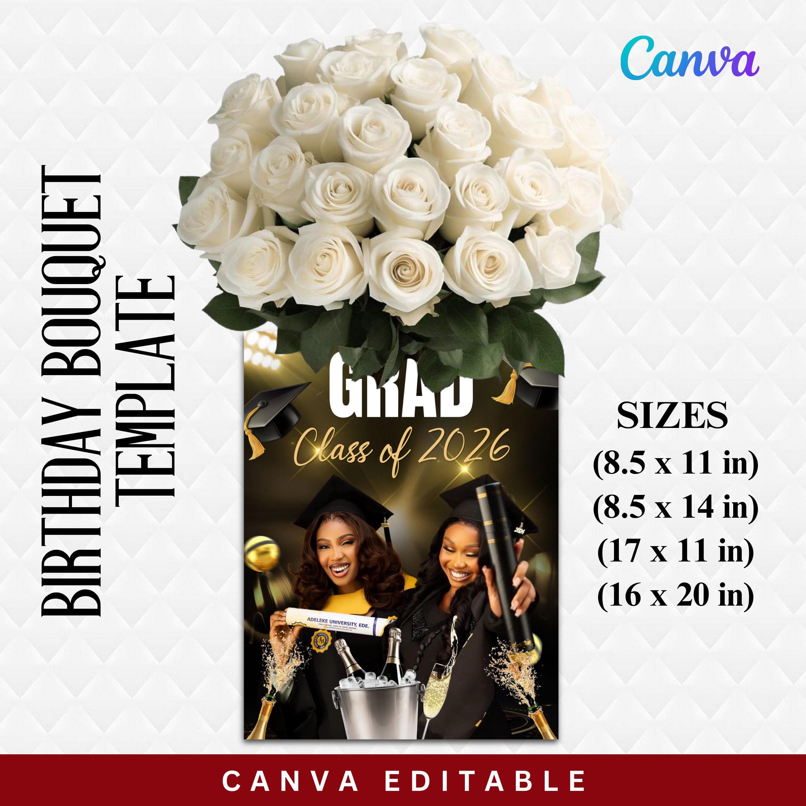 Bouquet Gift Box Template, Birthday Bouquet Box Template, Photo Flower Paper Wrap, Gift Box Templates, Pyramid Picture on Paper Bouquet - image 2