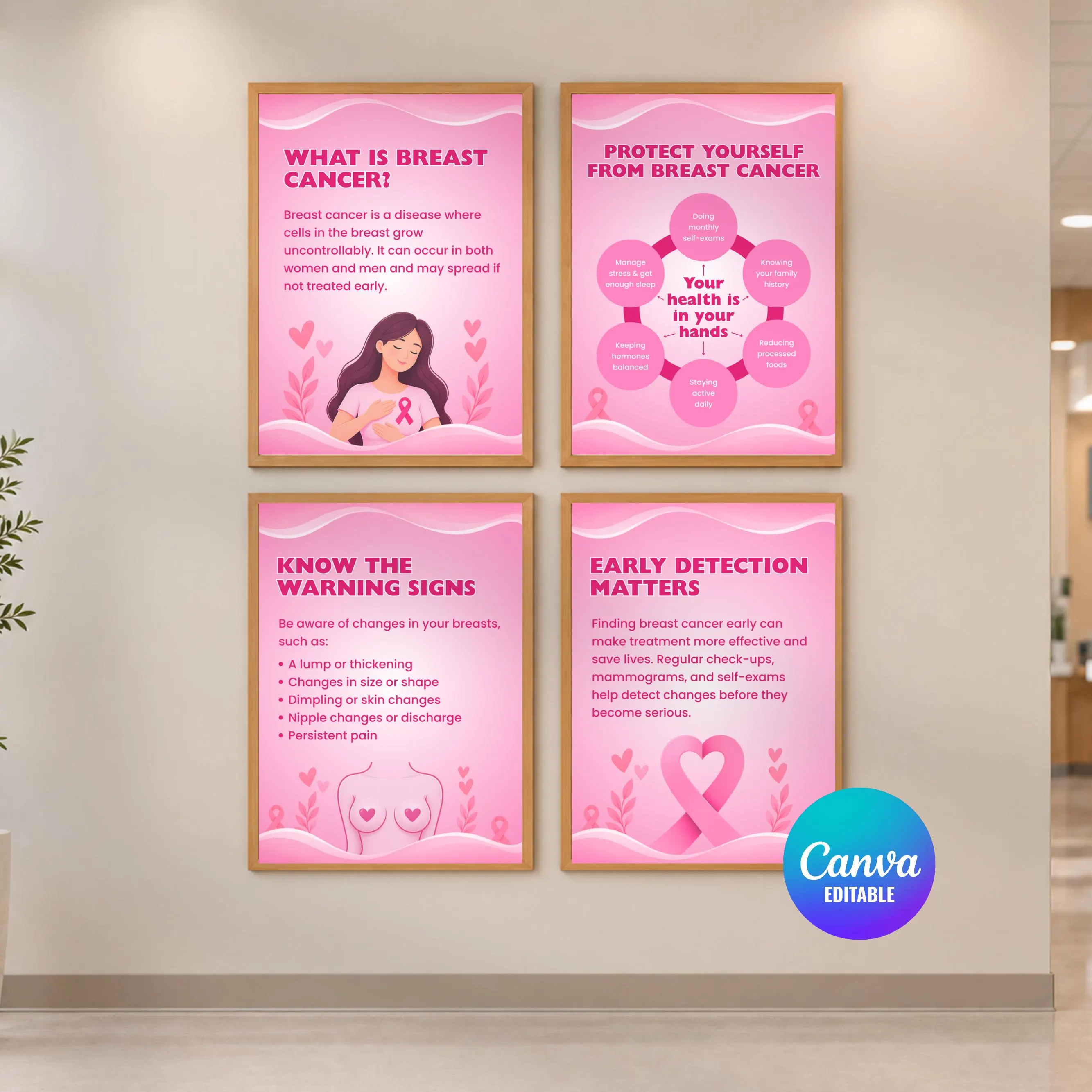 Breast Cancer Awareness Fact Posters: Pink Ribbon Classroom Decor, Breast Cancer Awareness Classroom Decor, Instant Download - image 3
