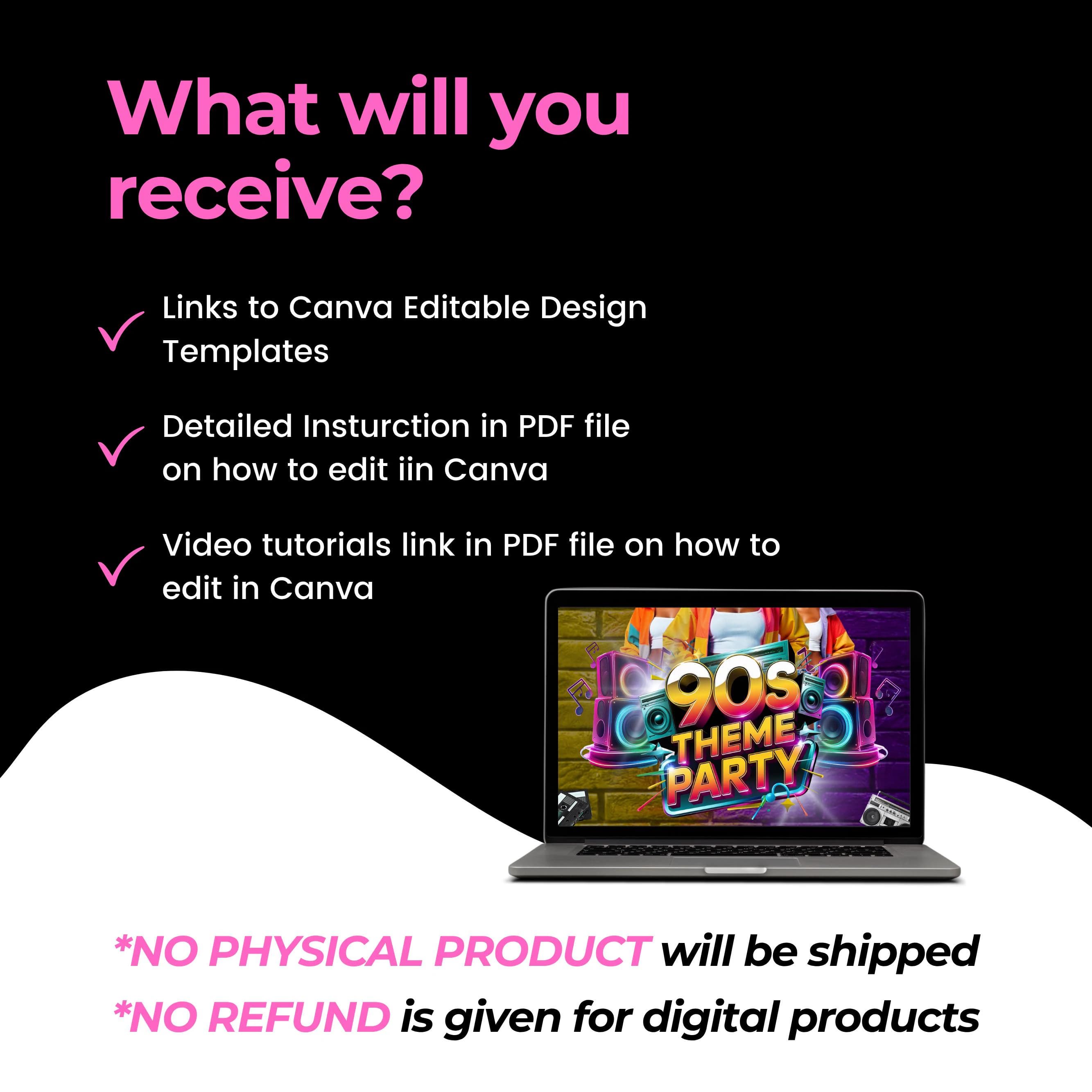 90s Throwback Party Invitation, Retro 90s Hip Hop Party Invite, 90s Party Invite, 90s Theme Birthday, Back to the 90s Invite, Canva Template