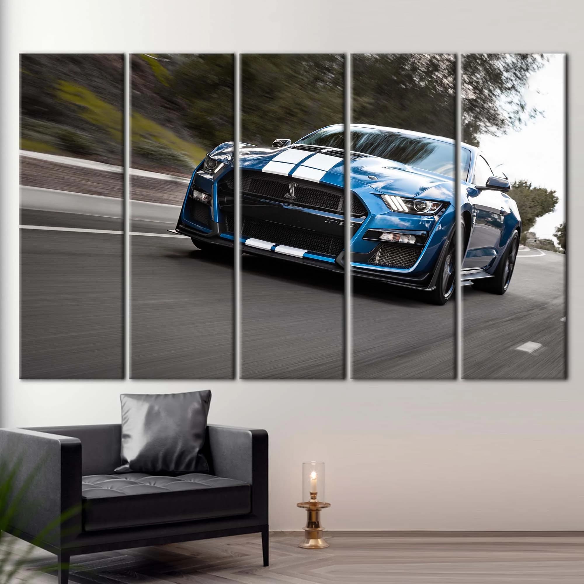 Car Photo Canvas Art, Blue Car Canvas Art, Ford Car Art, Mustang Lover Gift Canvas Art, Car Art, Ford Poster, Garage Art, - image 5