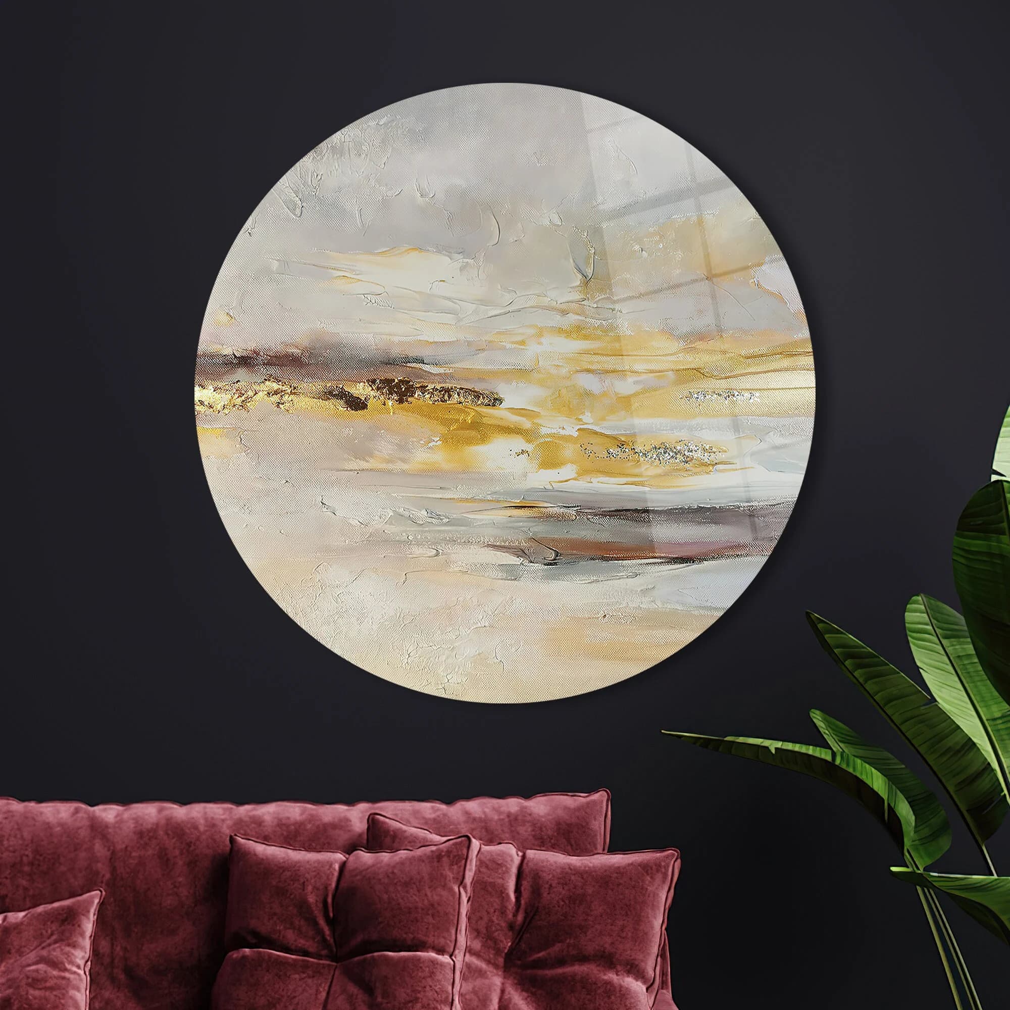 Wall Art, Glass Wall Decor, Glass Wall Art, Gray And Gold Painting, Gray Tempered Glass, Gray And Gold Glass Wall Art, - image 5