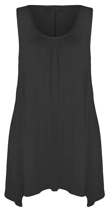 Plus Size Sleeveless Swing Tunic Top: Flared Hanky Hem - image 4