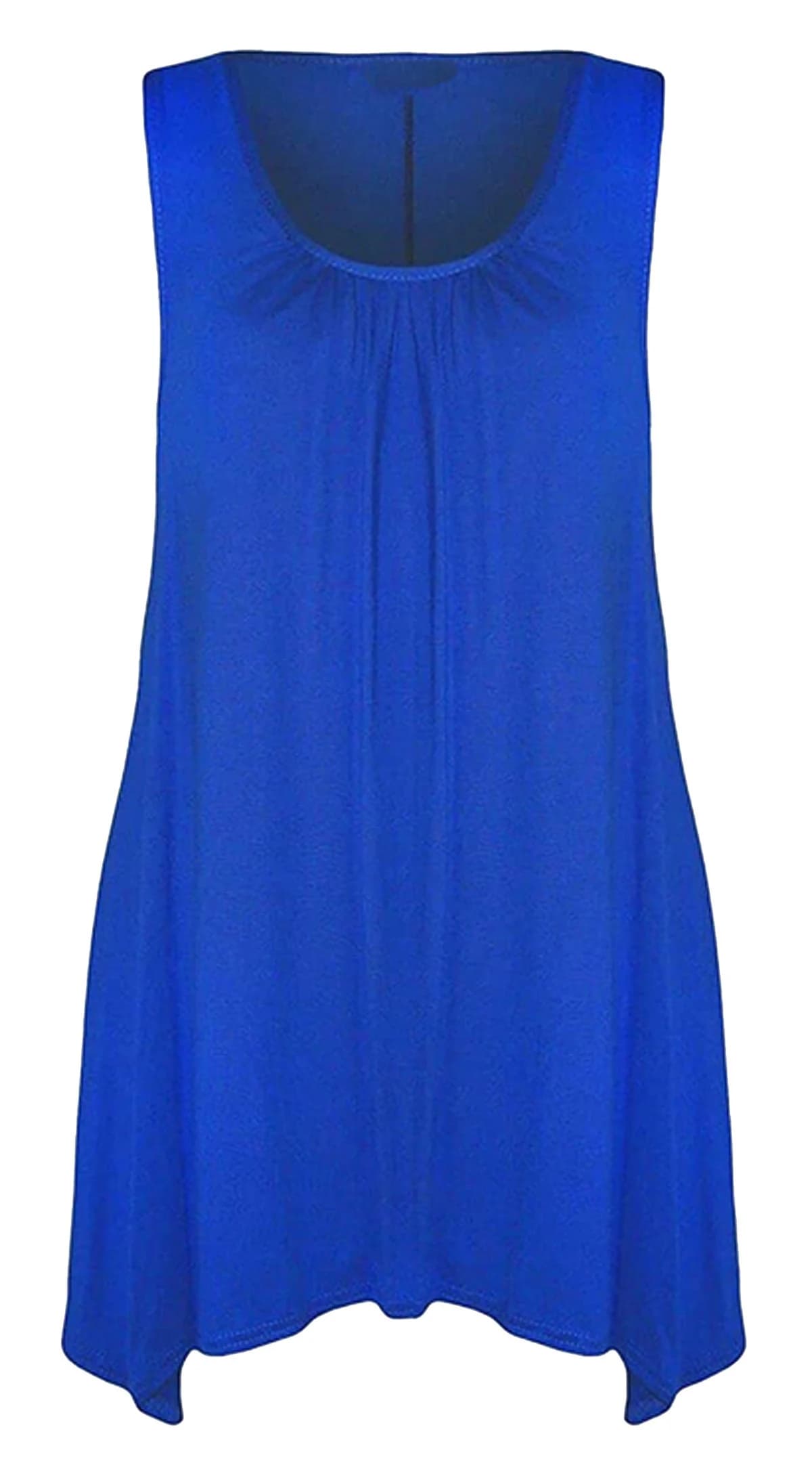 Plus Size Sleeveless Swing Tunic Top: Flared Hanky Hem