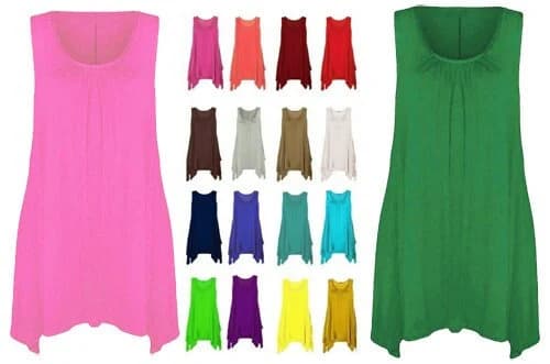 Plus Size Sleeveless Swing Tunic Top: Flared Hanky Hem - image 3