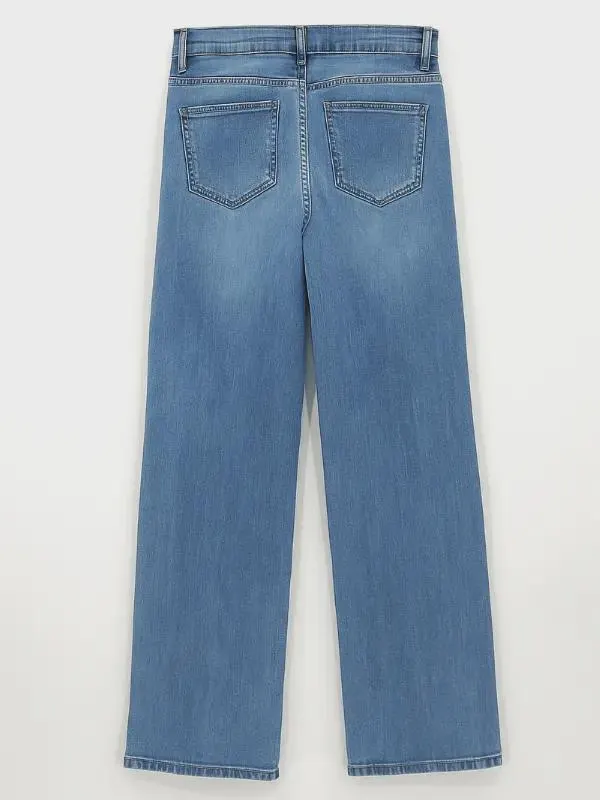 High-Waisted Wide-Leg Denim Jeans - Classic Chic Style - image 4