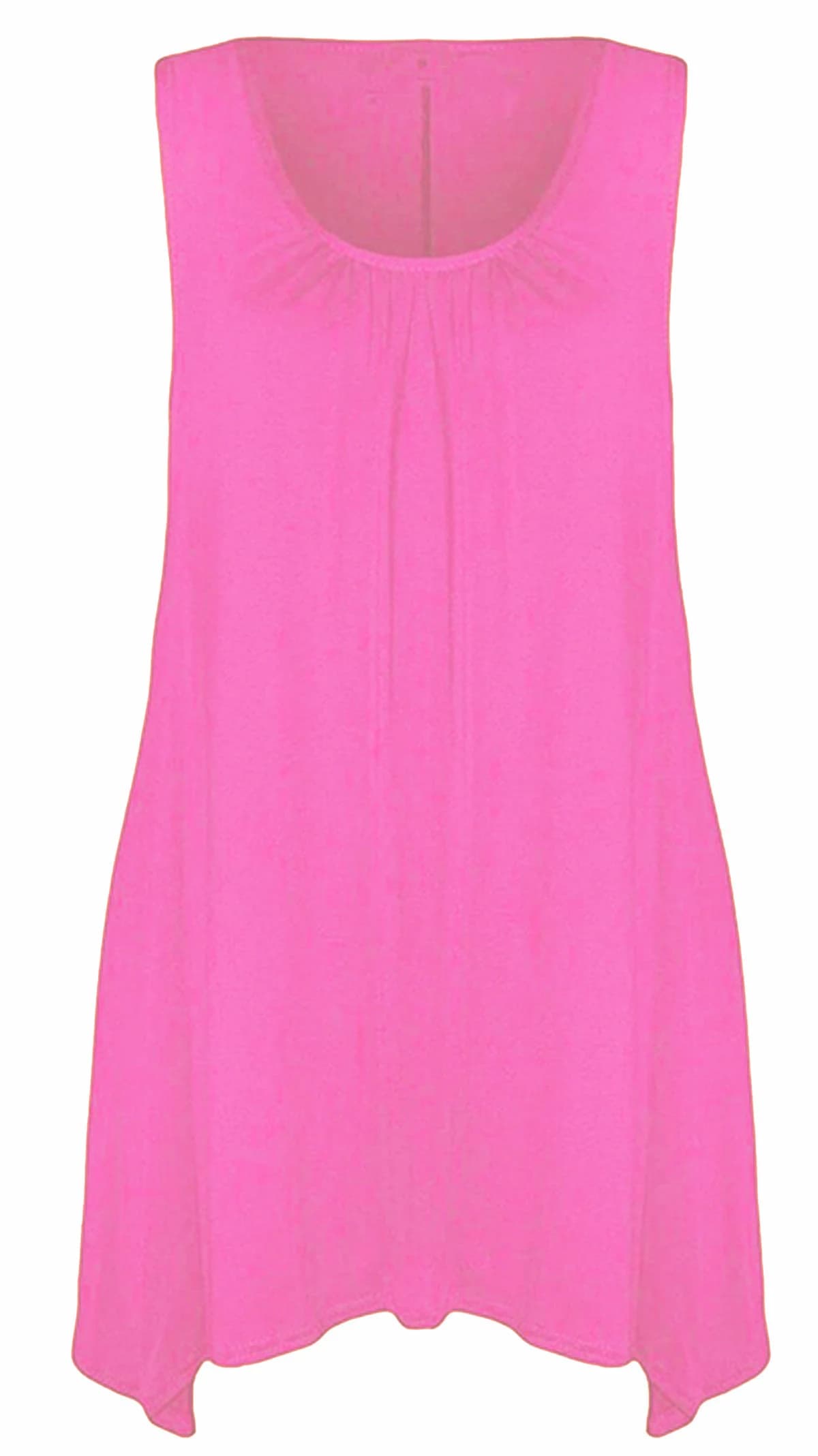 Plus Size Sleeveless Swing Tunic Top: Flared Hanky Hem - image 2