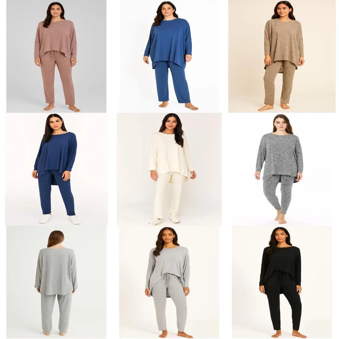Plus Size Loungewear Set: High-Low Top & Pajama Bottoms - image 2