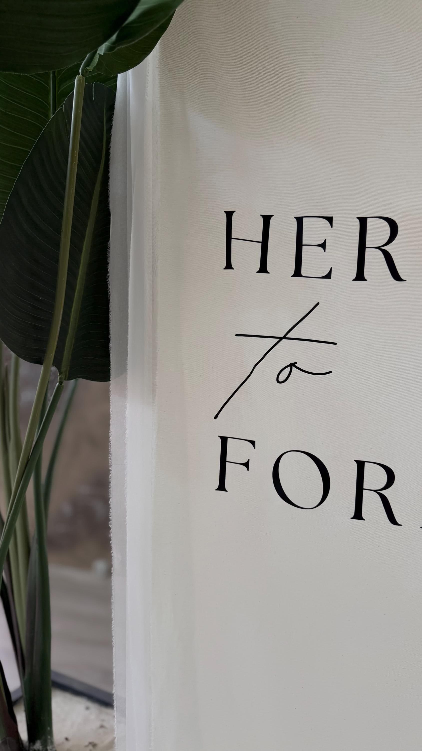 Personalized Fabric Banner, Custom Linen Wedding Welcome Sign, Personlized Here's to Forever Sign - image 5