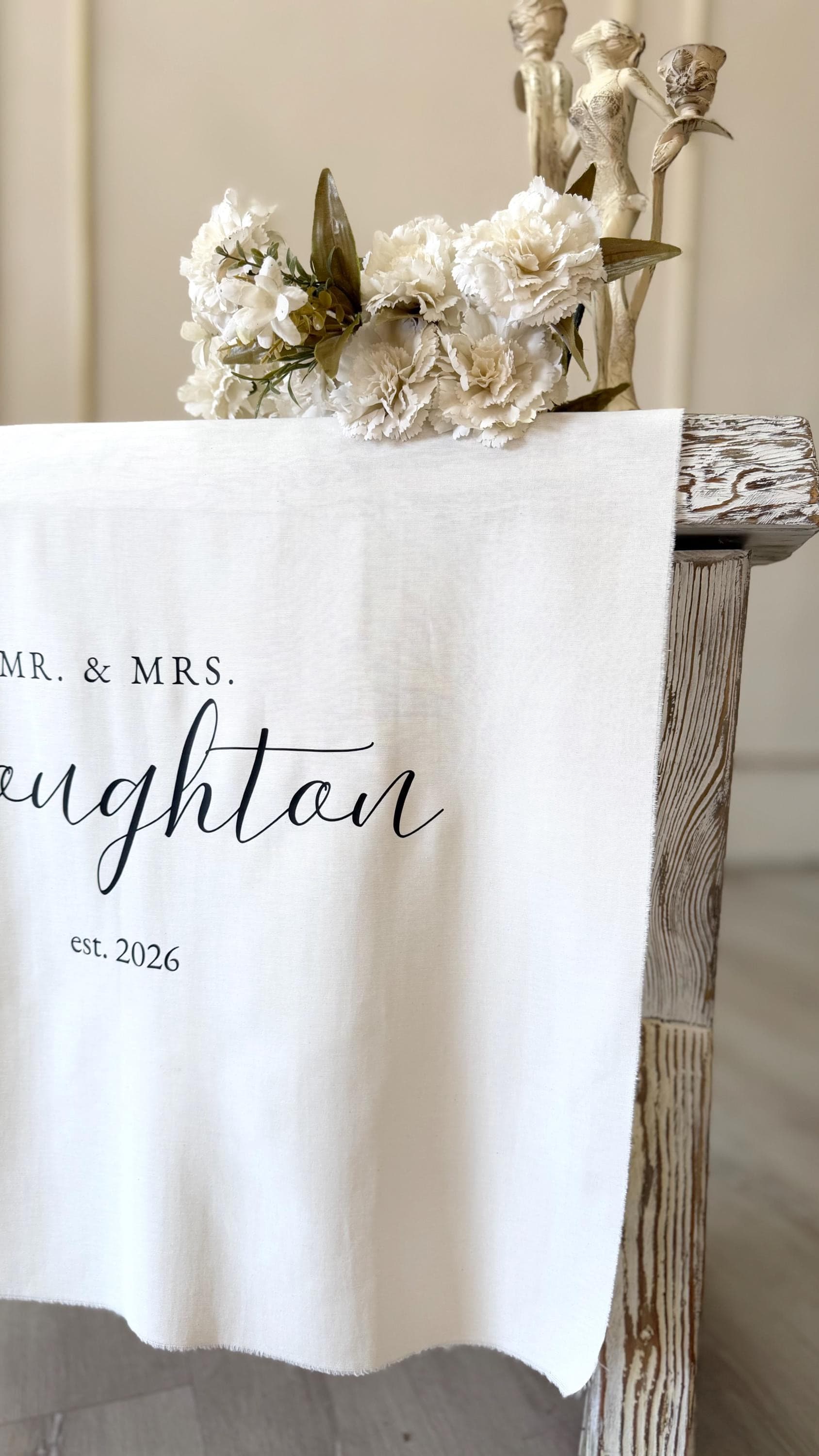 Personalized Wedding Table Runner, Personalized Sweetheart Table Decor, Custom Sweetheart Table Runner, Wedding Table Decor - image 5