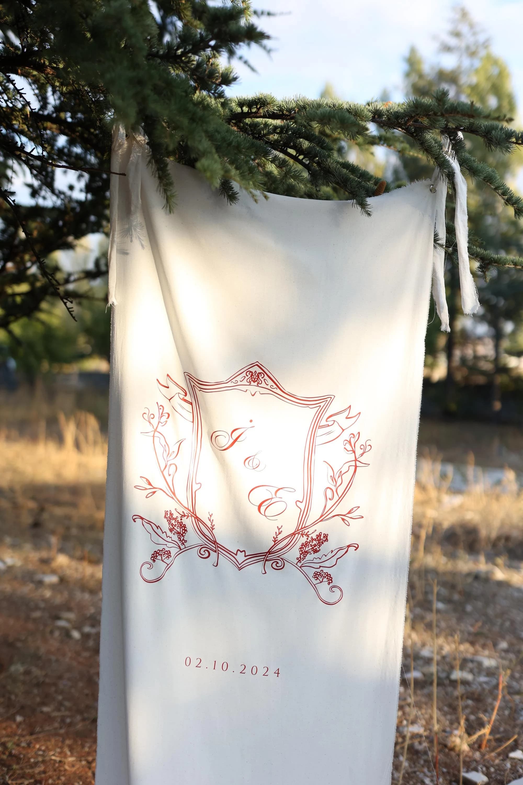 Classic Elegant Banner, Wedding Logo, Fabric Welcome Sign, Ceremony Decor, Minimalist Engagement Sign, Modern Wedding, Custom Wedding