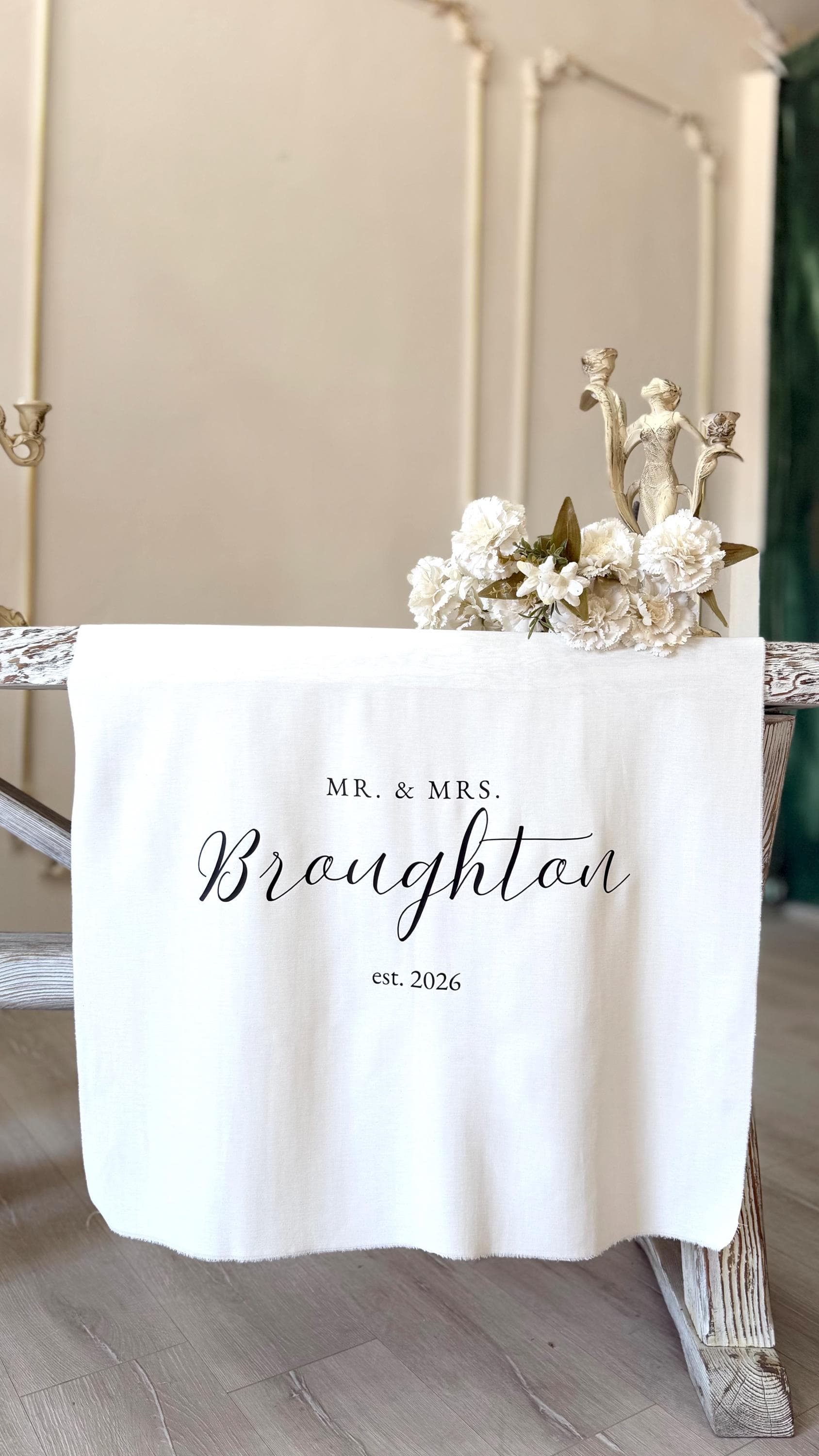 Personalized Wedding Table Runner, Personalized Sweetheart Table Decor, Custom Sweetheart Table Runner, Wedding Table Decor - image 3
