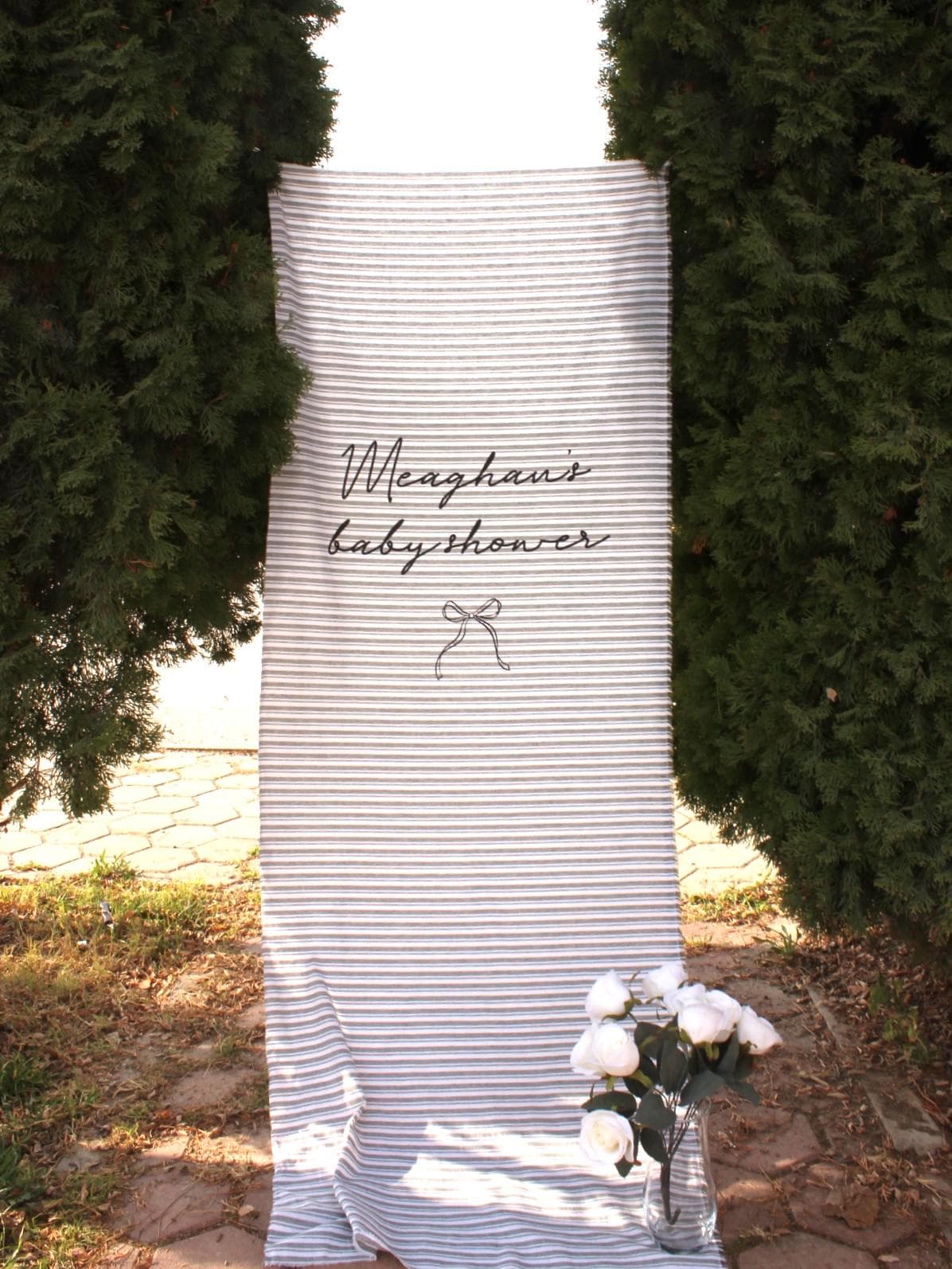 Stripe Sign for Baby Shower, Personalized Fabric Baby Shower Sign, Custom Baby Shower Sign, Custom Baby Shower Decor - image 4