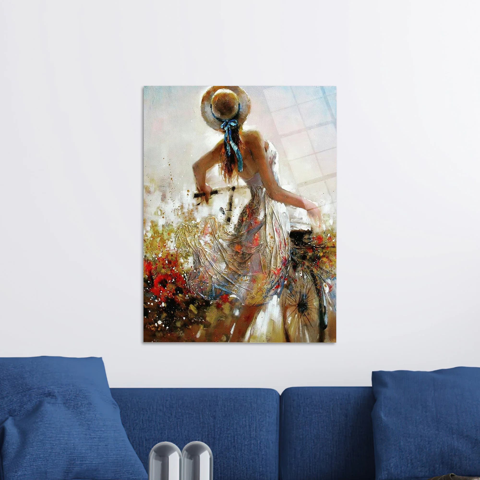 Glass Art Wall Decor, Abstract Woman Oil Painting Print, Large Glass Wall Art, Custom Glass Printing Wall Art, Abstract Woman Wall Art, - image 3