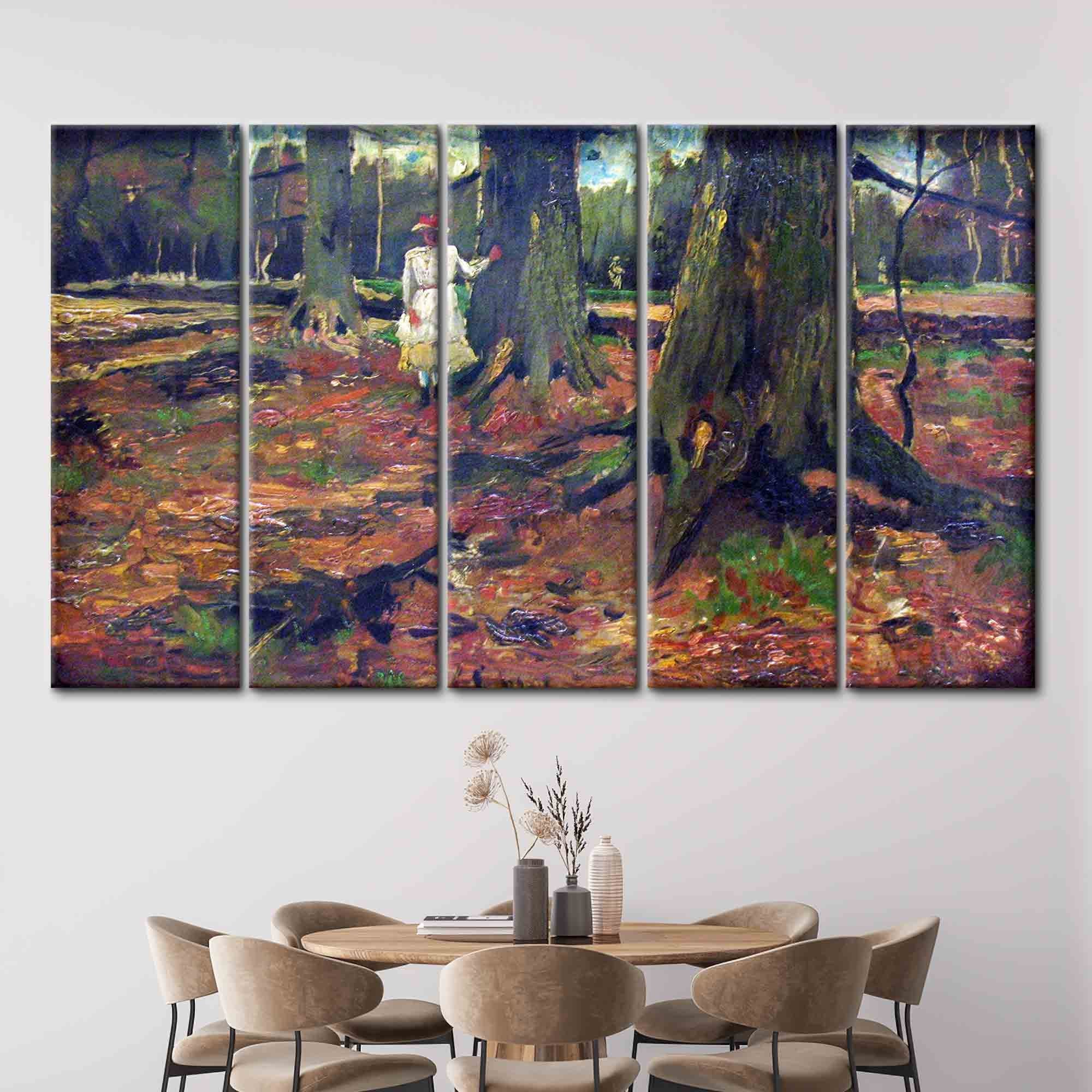 Girl in White in the Woods, Forest Landsape Artwork, Oil Painting Print, Van Gogh Forest Artwork, Famous Art Canvas, Reproduction Art, - image 5