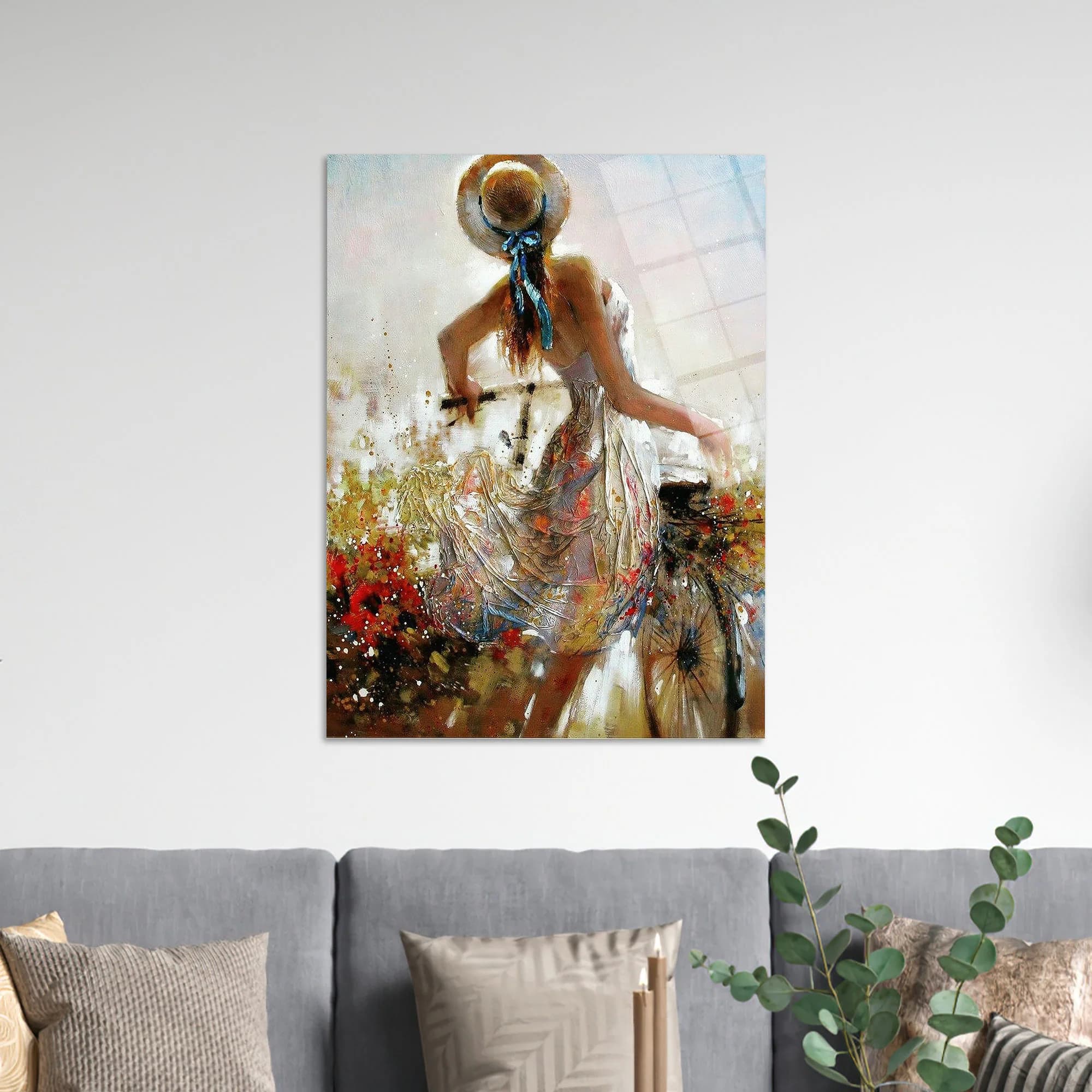 Glass Art Wall Decor, Abstract Woman Oil Painting Print, Large Glass Wall Art, Custom Glass Printing Wall Art, Abstract Woman Wall Art, - image 4