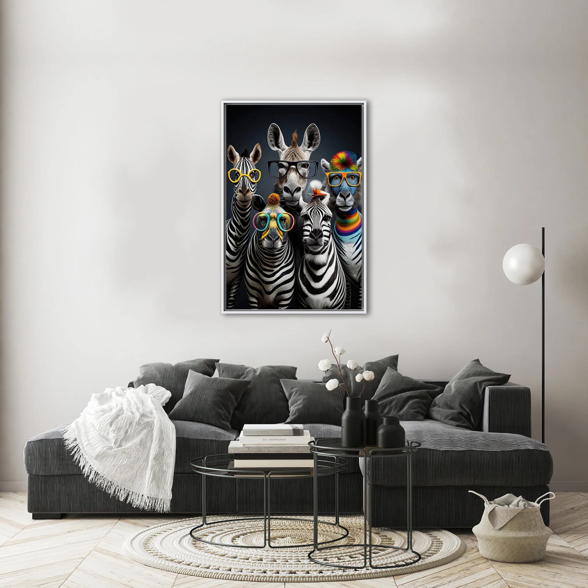 Animal Wall Decor, Zebras with Glasses Canvas, Cute Zebra Canvas Art, Framed Canvas, Funny Canvas Art, Canvas Wall Art, Modern Wall Decor, - image 5