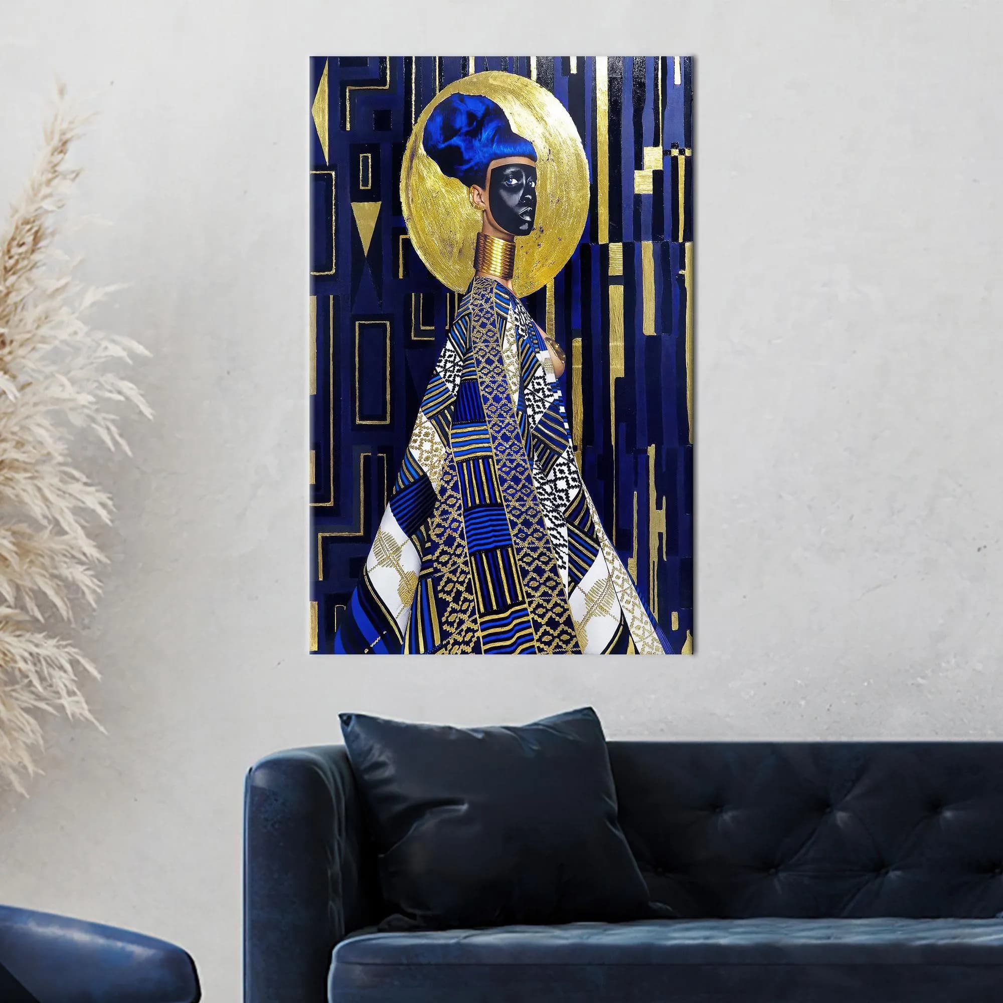 African Woman Poster,Black Woman Artwork,Blue Wall Hanging,Abstract Art Canvas,Large Canvas Art,Decor Canvas,Housewarming Gift,Wedding Decor Art,Personalized Gifts,Large Wall Decor,Large Wall Art,Gift For Him,Gift For The Home,