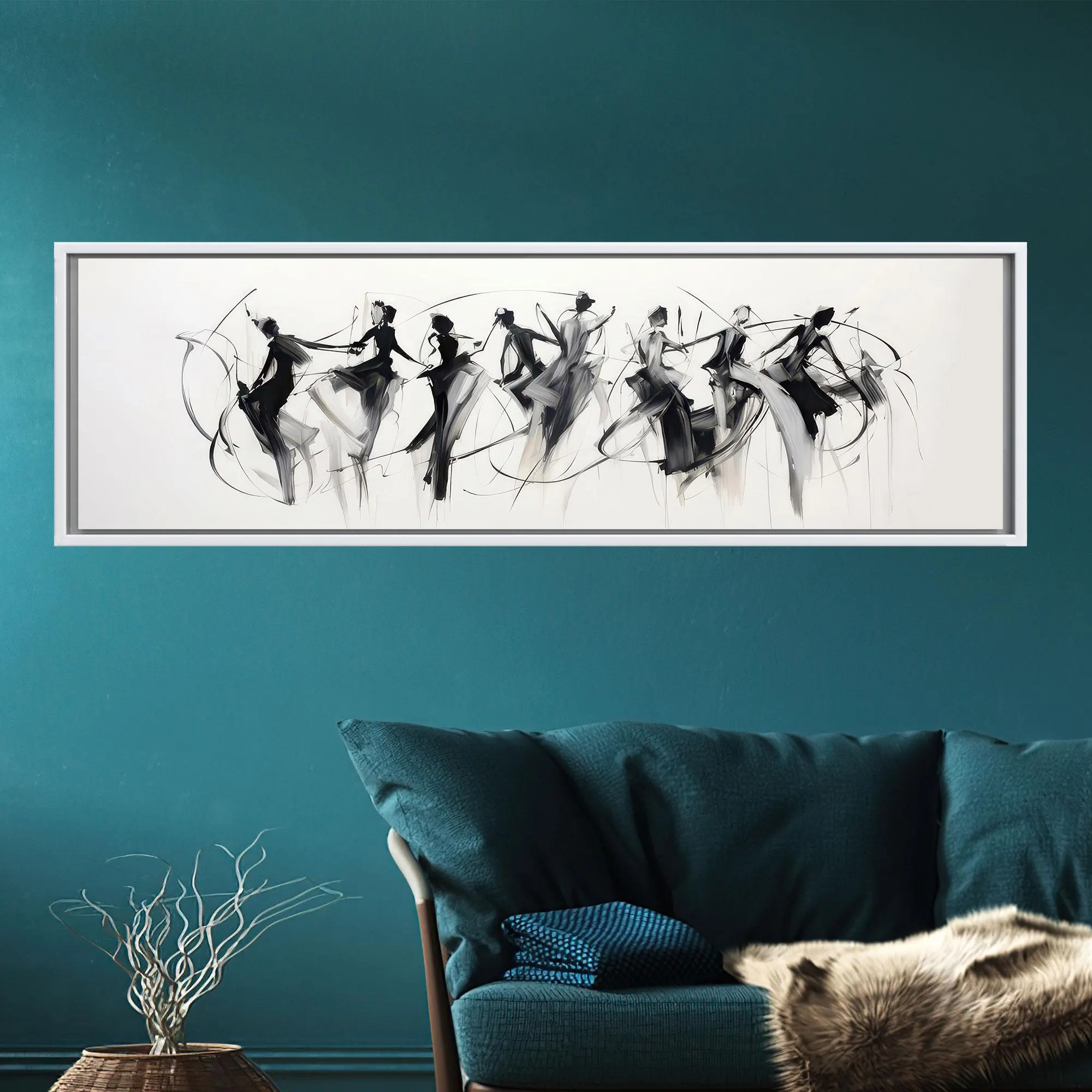 Abstract Dancer Canvas Art, Black and White Ballet Wall Decor, Modern Movement Poster Print, Elegant Dance Studio Wall Decoration - image 4