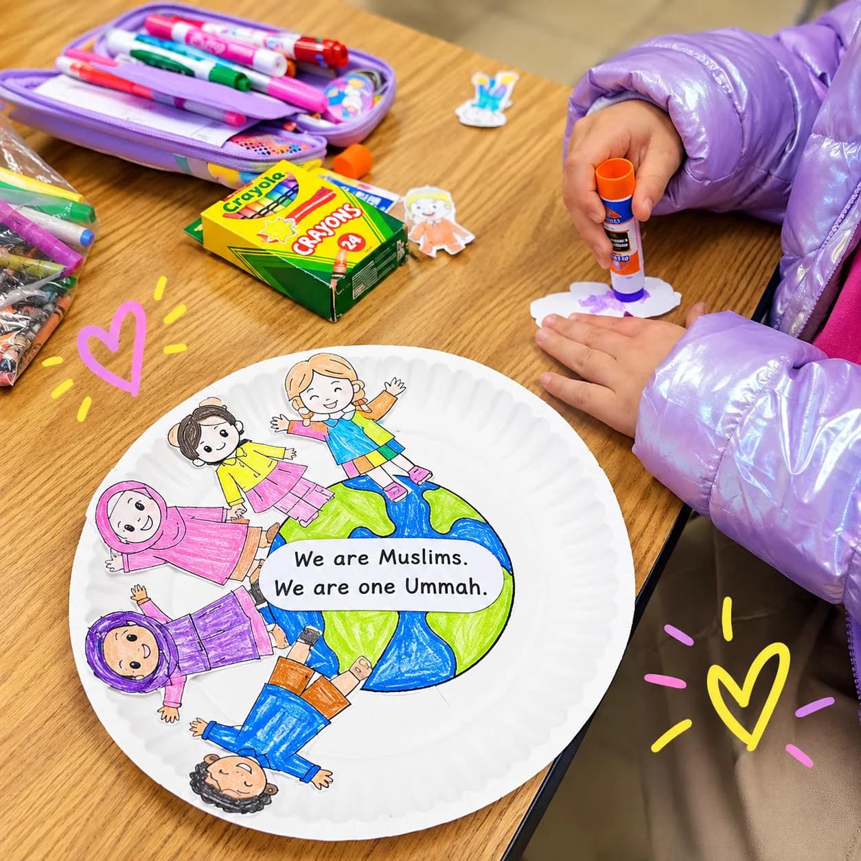 One Ummah Paper Plate Craft, Islamic Unity Activity, Muslim Homeschool Printable (Digital Download) - image 2