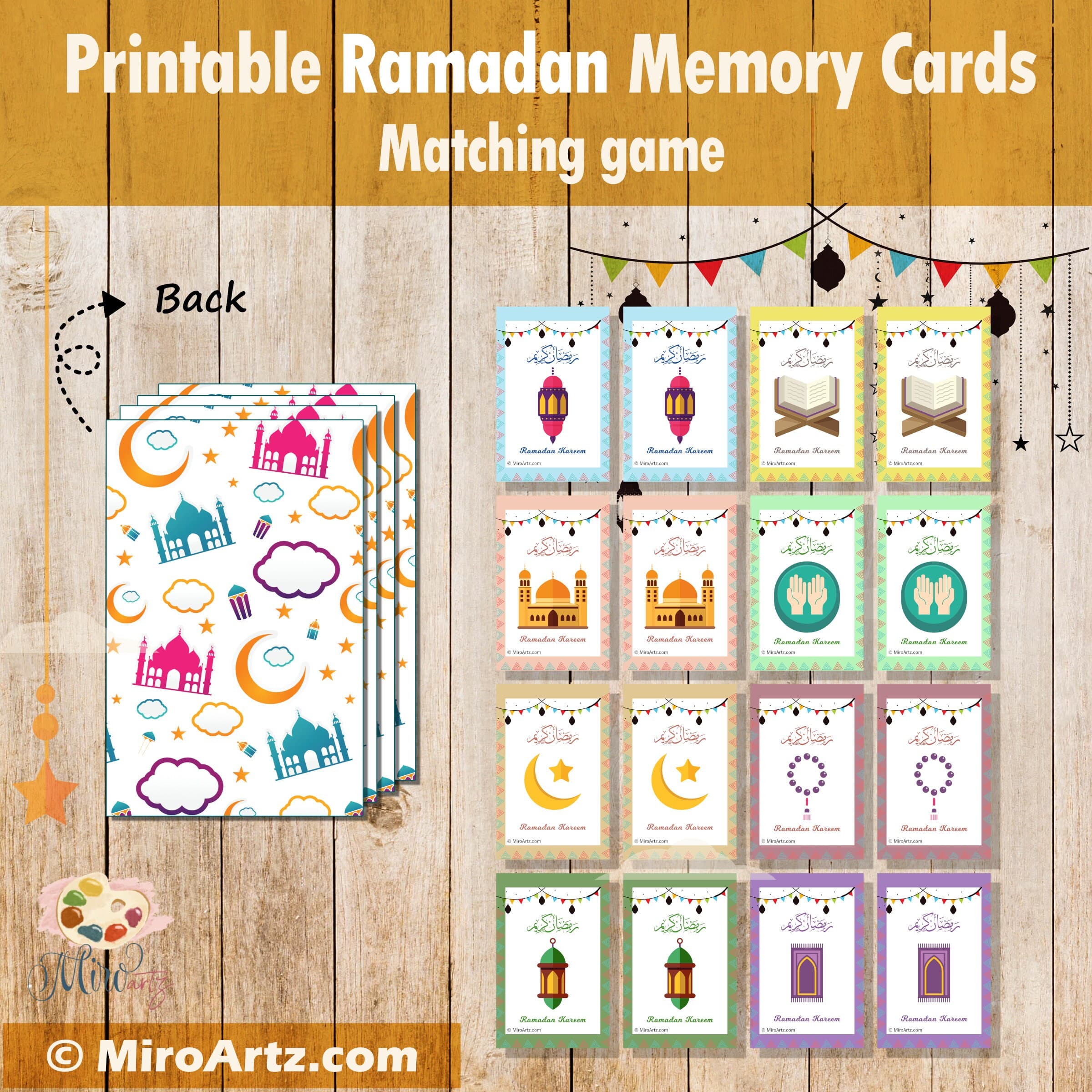 Printable Ramadan Memory Game: Matching Cards (Digital Download)