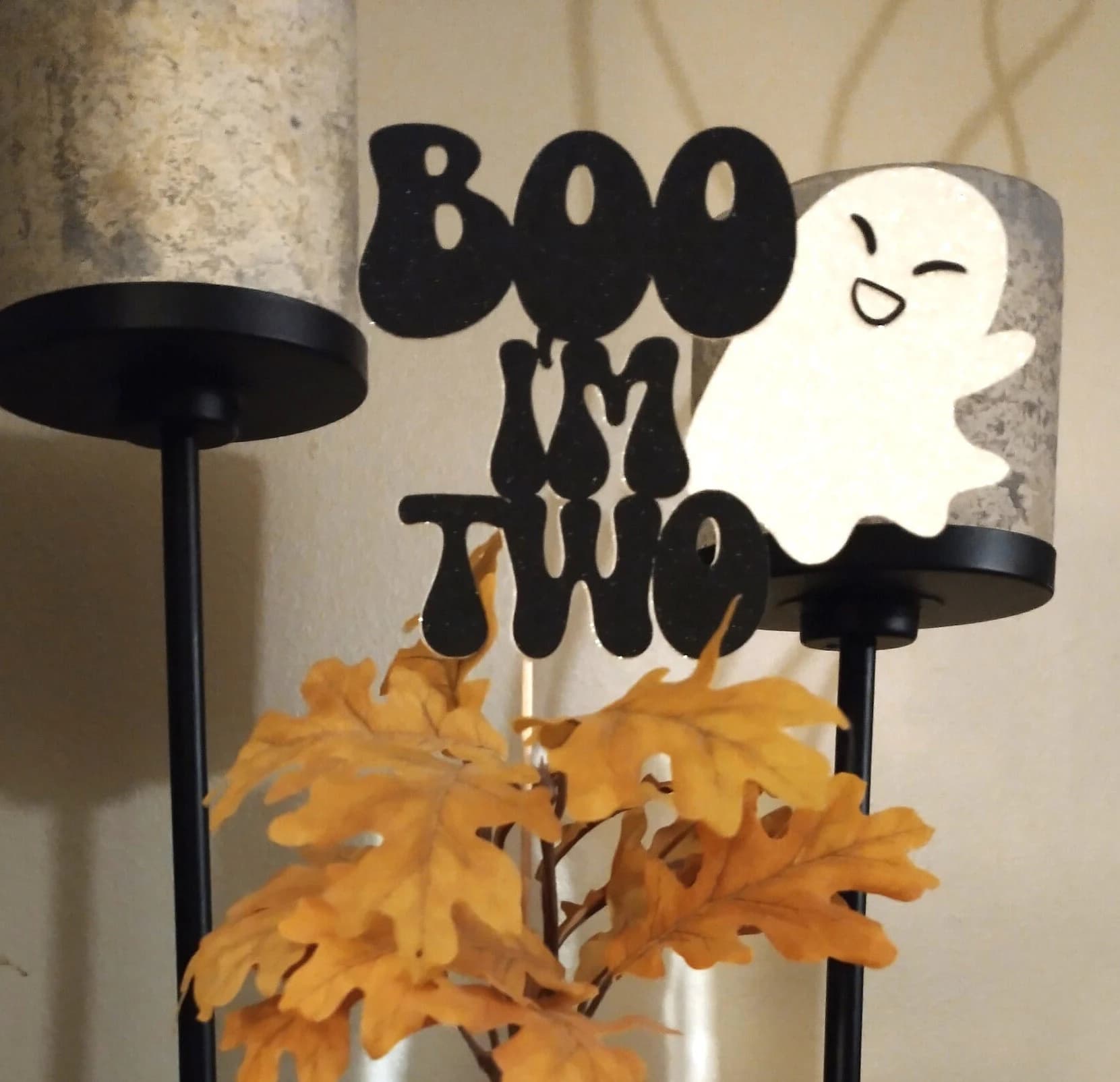 Ghost Cake Topper, Halloween 2nd Birthday, Glitter Cardstock - image 4