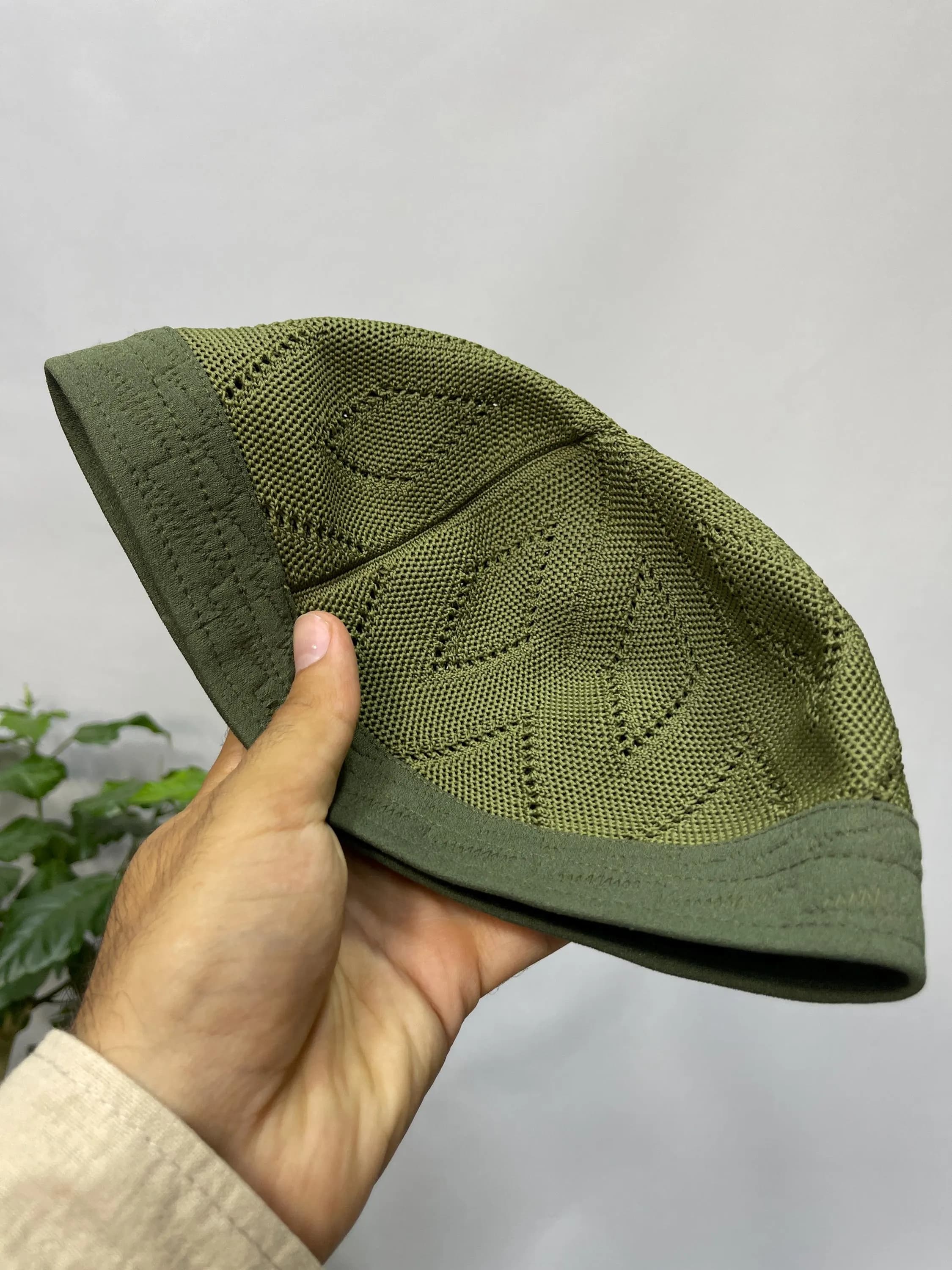 TIGHT Knit GREEN EGYPT Kufi Premium Quality Soft Kufi With Border Knit Judi/Kufi Hat Muslim Men - Islamic Gift for Him,Ramadan Gift - image 3