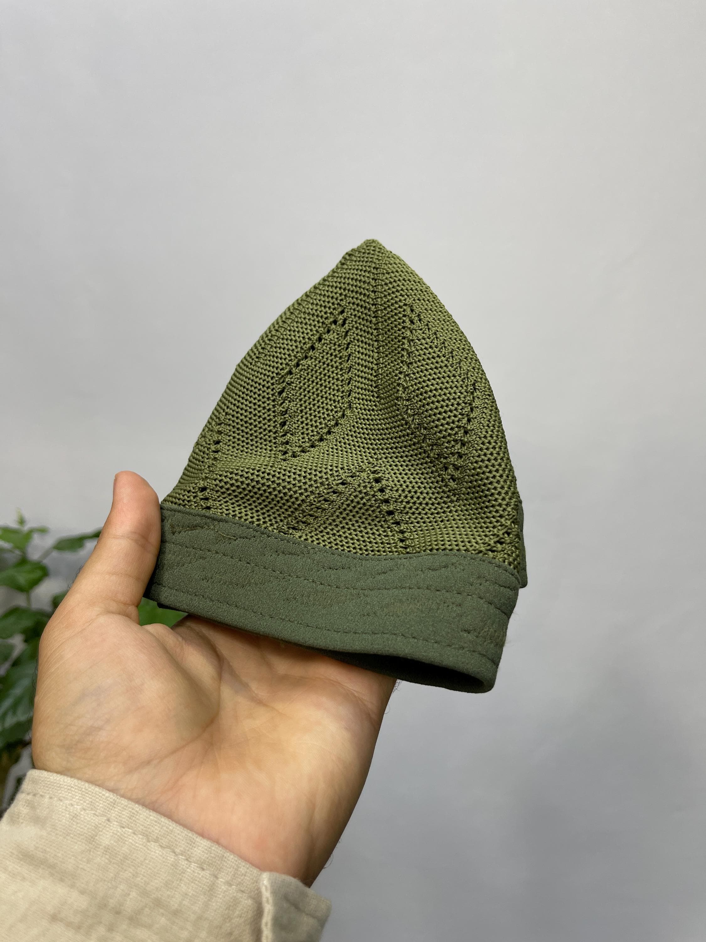 TIGHT Knit GREEN EGYPT Kufi Premium Quality Soft Kufi With Border Knit Judi/Kufi Hat Muslim Men - Islamic Gift for Him,Ramadan Gift