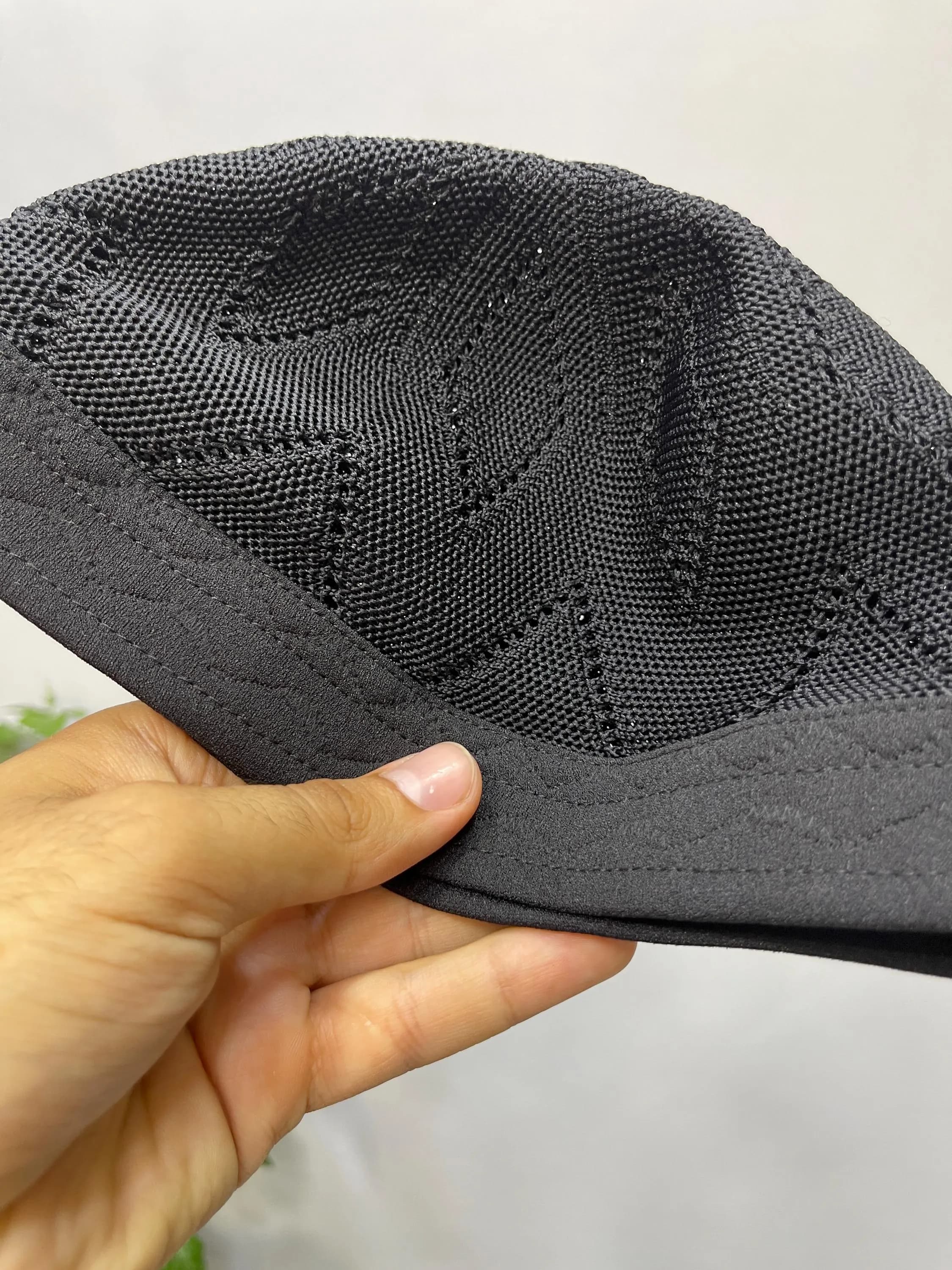 TIGHT Knit BLACK EGYPT Kufi Premium Quality Soft Kufi With Border Knit Judi/Kufi Hat Muslim Men - Islamic Gift for Him,Ramadan Gift - image 2