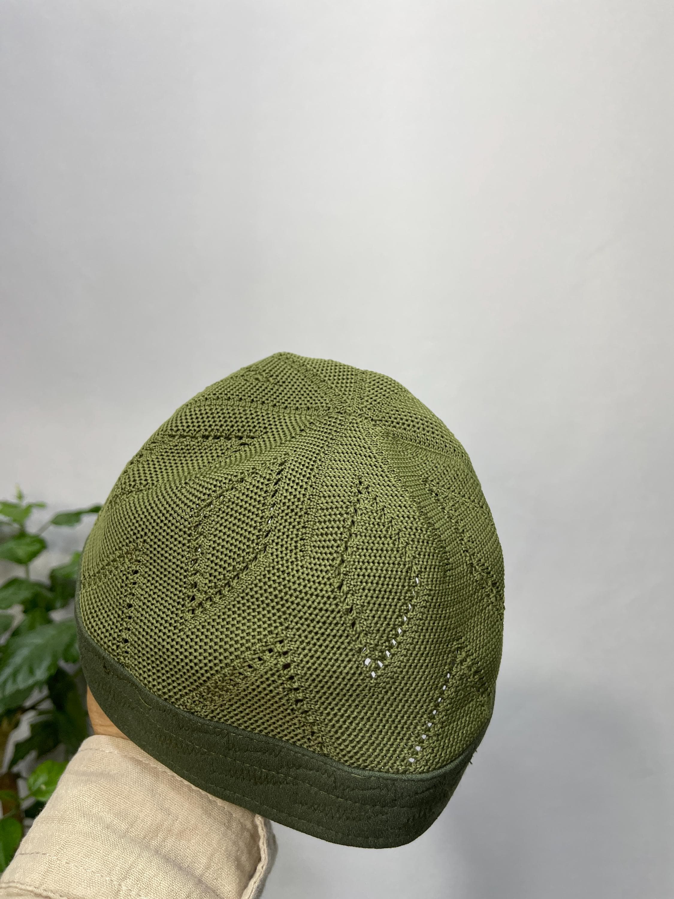 TIGHT Knit GREEN EGYPT Kufi Premium Quality Soft Kufi With Border Knit Judi/Kufi Hat Muslim Men - Islamic Gift for Him,Ramadan Gift - image 2