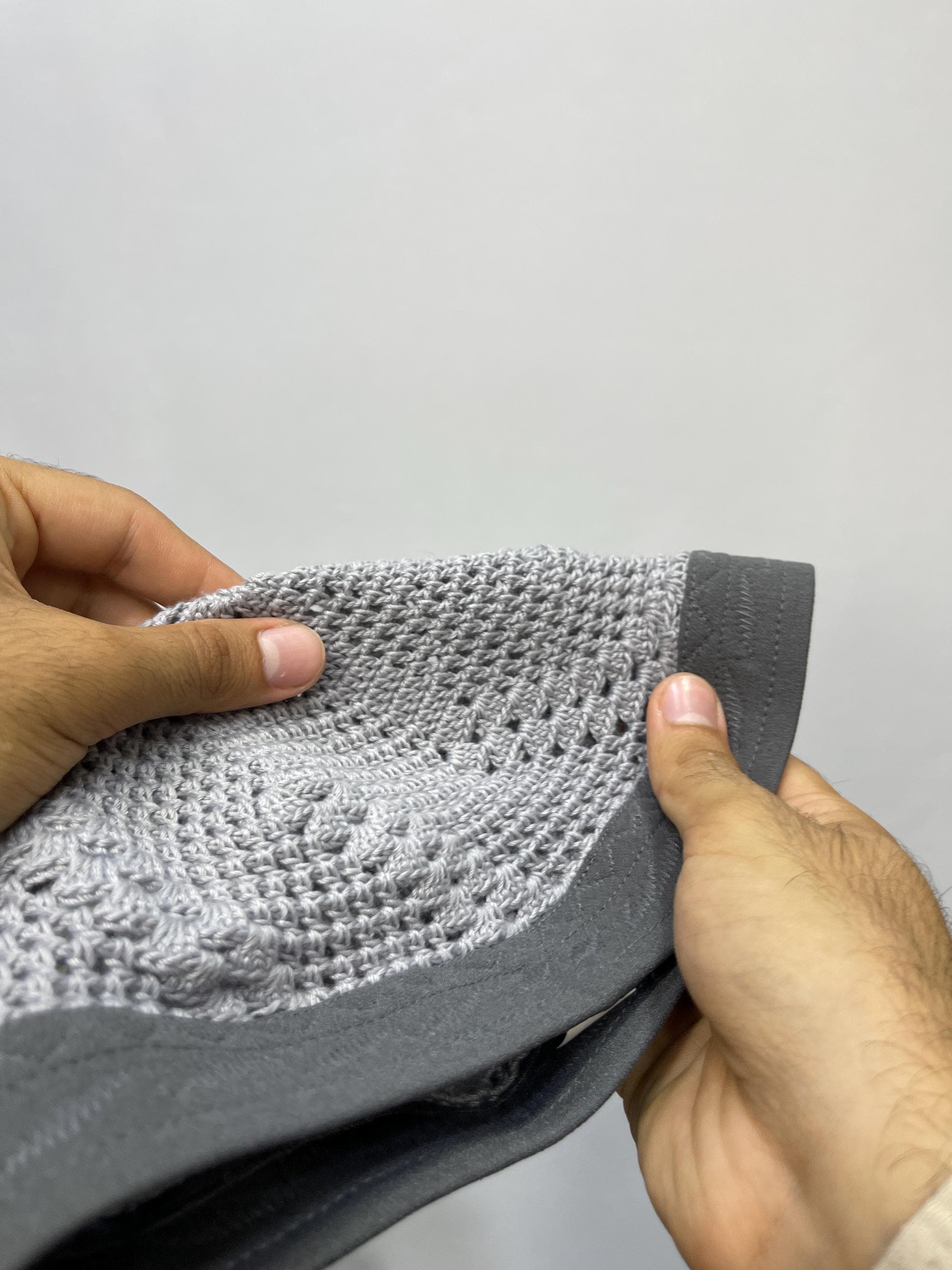 HAND GRAY EGYPT Kufi Premium Quality Soft Kufi With Border Knit Judi/Kufi Hat Muslim Men - Islamic Gift for Him,Ramadan Gift,Eid Gift - image 3