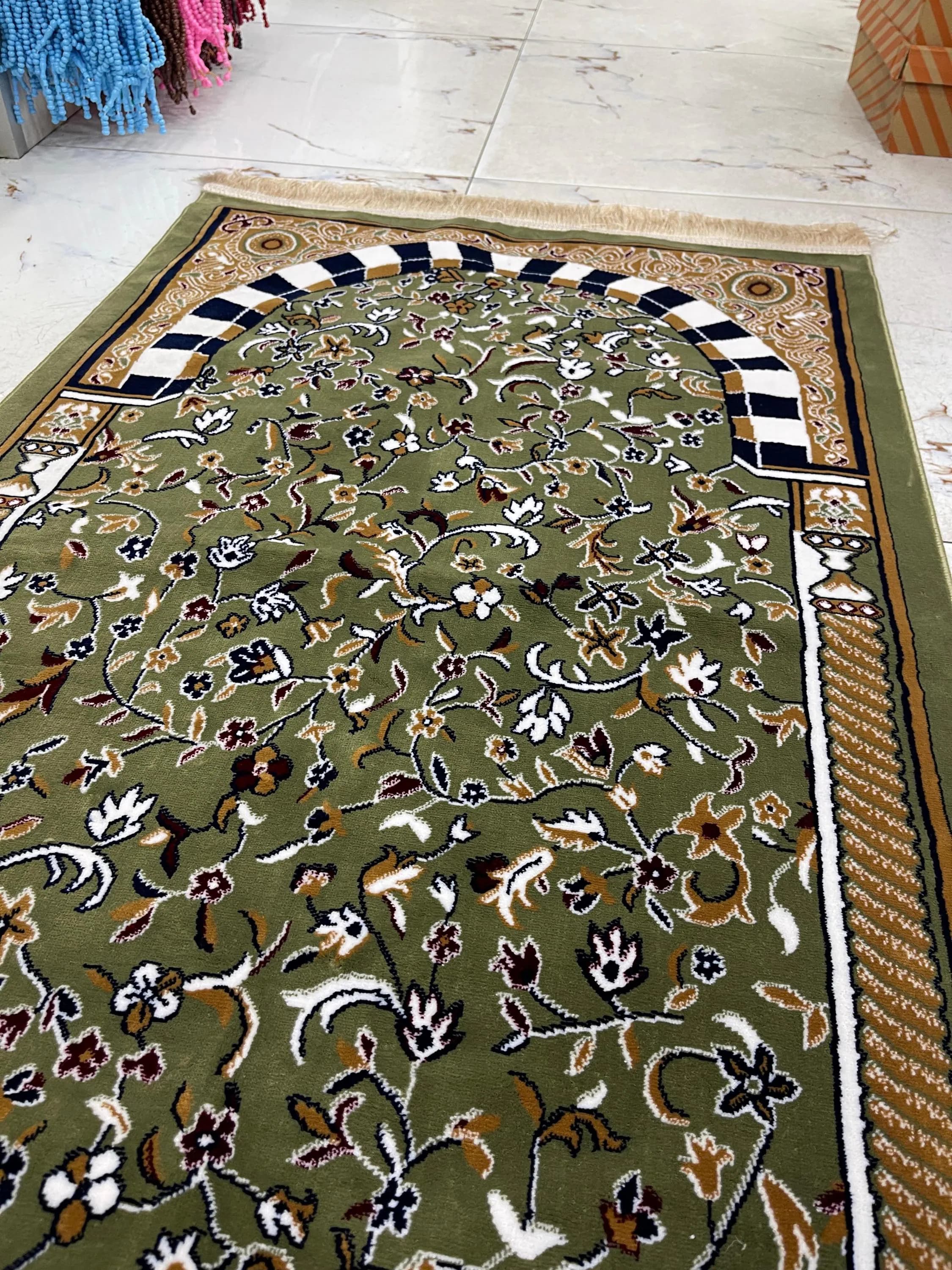 Premium Soft Ravza Prayer Rug | Luxury Muslim Prayer Mat | Rawdah Janamaz | Islamic Gift for Ramadan Eid Hajj Umrah | Thick Plush Sajjadah
