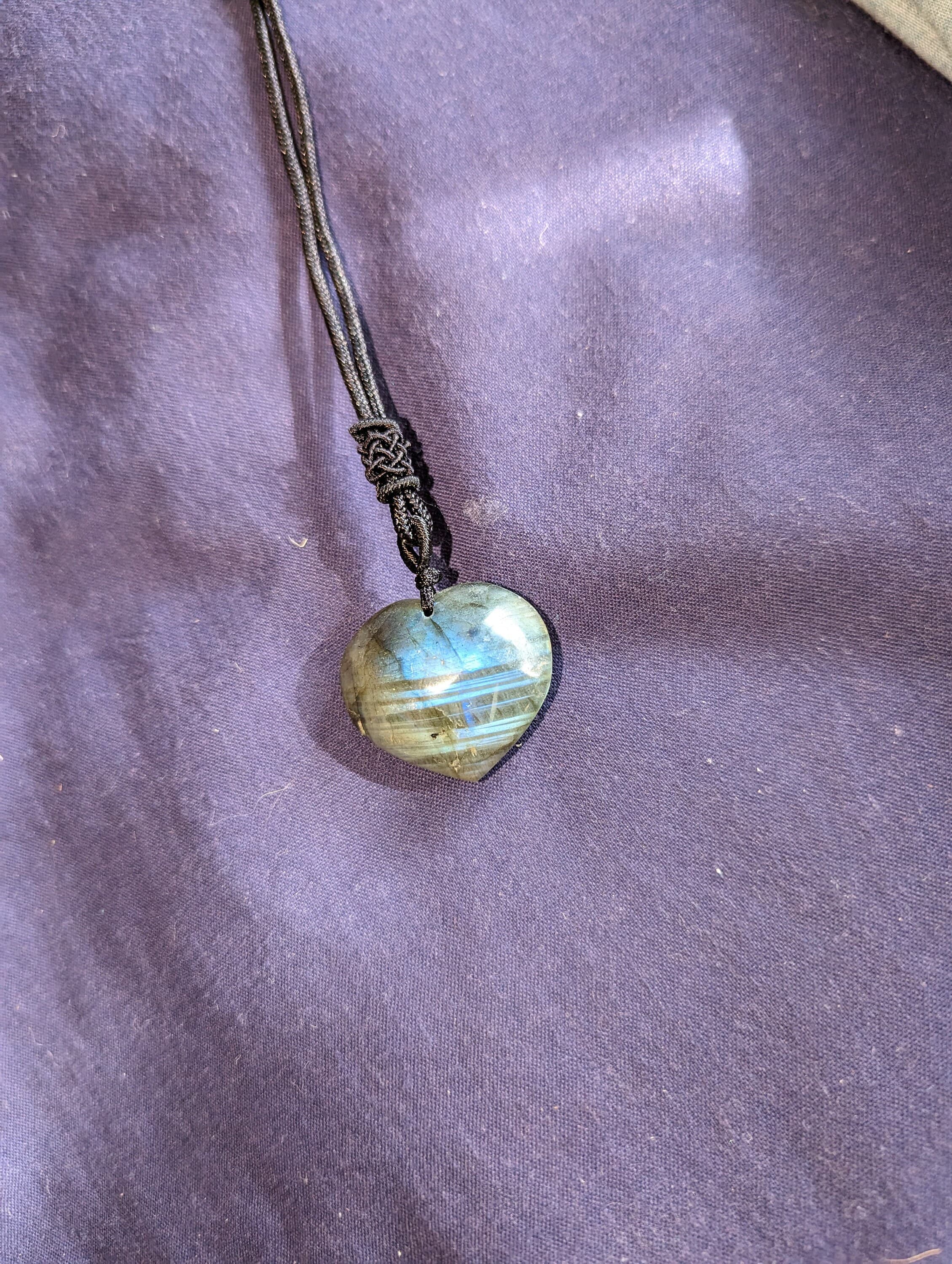 Natural Light Gem Labradorite Heart-shape Pendant Healing Moonlight Crystal Necklace Pendant Jewelry Decoration Gifts - image 5