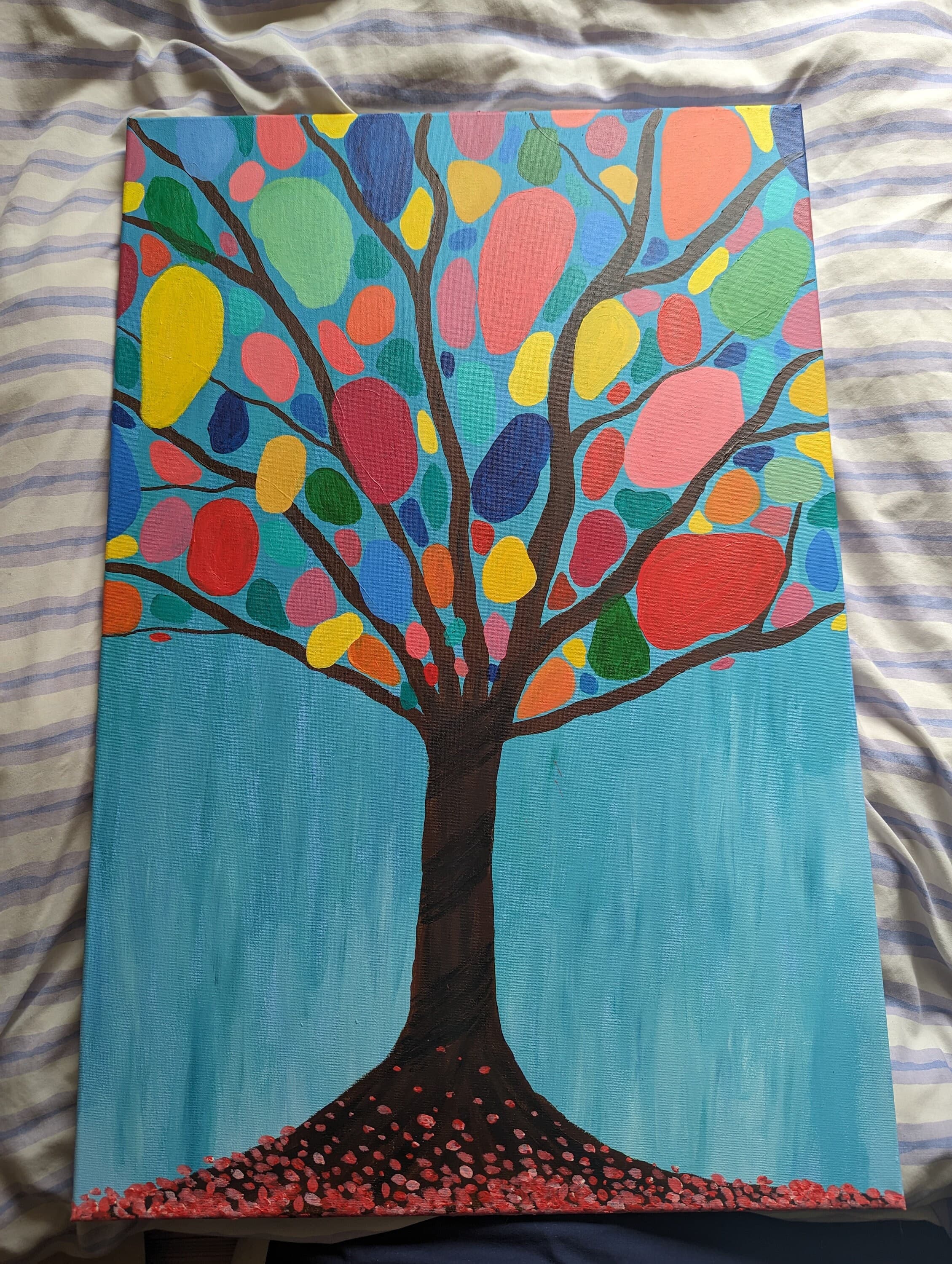 Original acrylic painting of colourful tree , perfect gift or display piece - image 2