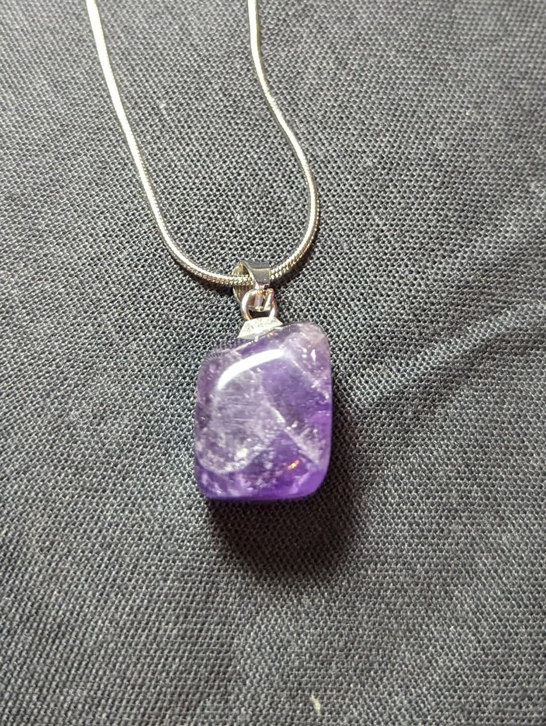 Natural Amethyst pendant and chain necklace - image 2