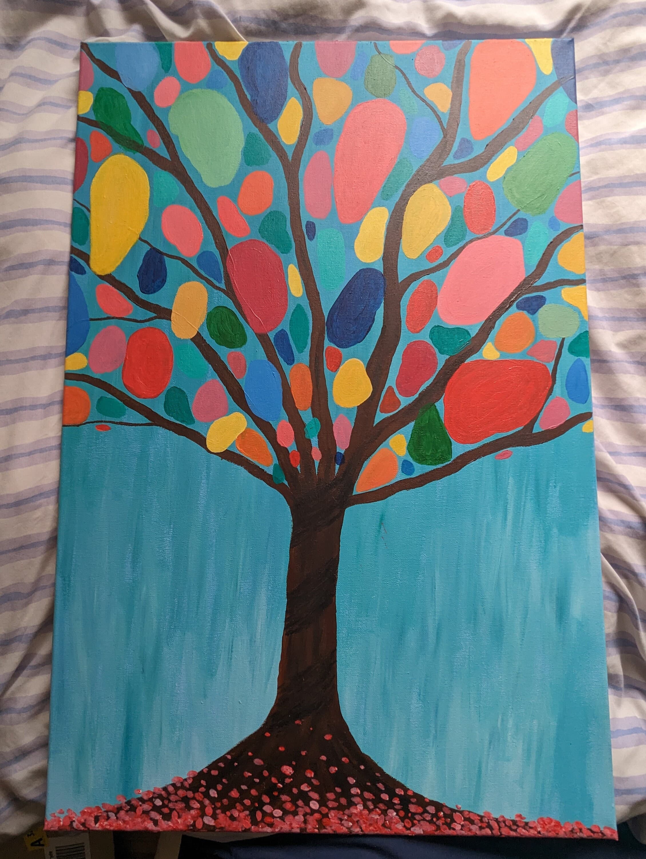 Original acrylic painting of colourful tree , perfect gift or display piece - image 3